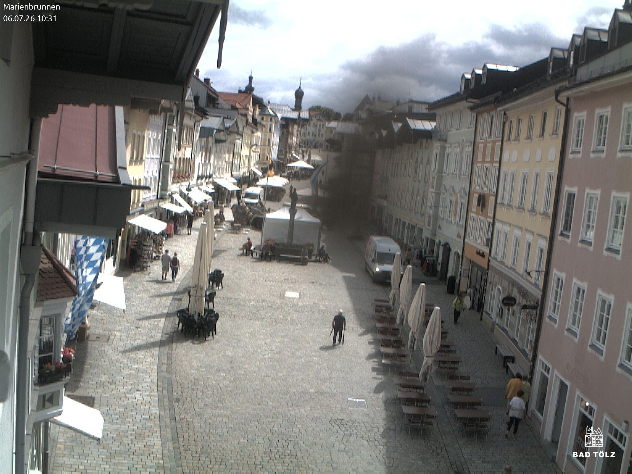 Archiv Foto Webcam Blick auf den Marienbrunnen Bad Tölz