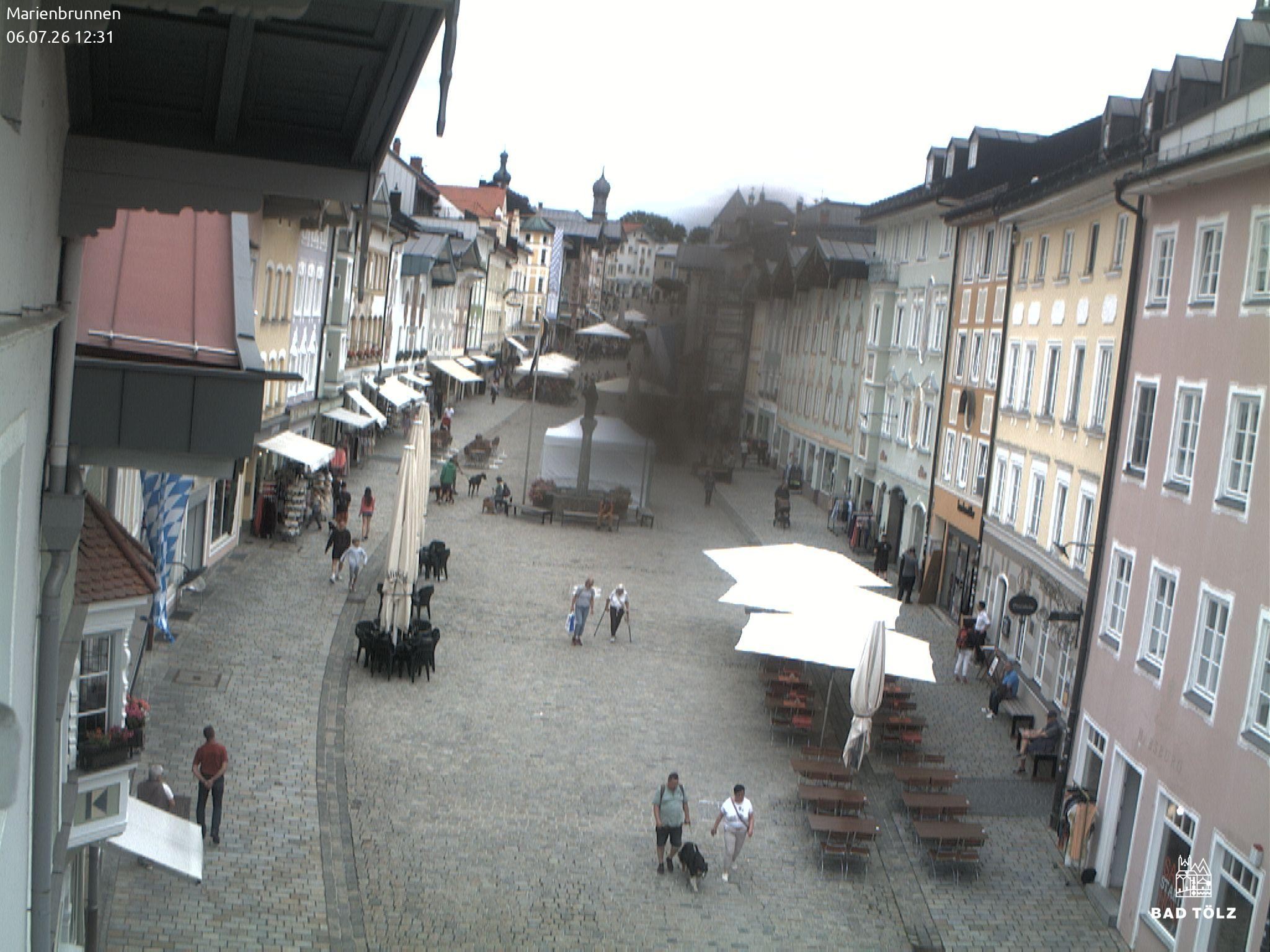 Archiv Foto Webcam Blick auf den Marienbrunnen Bad Tölz