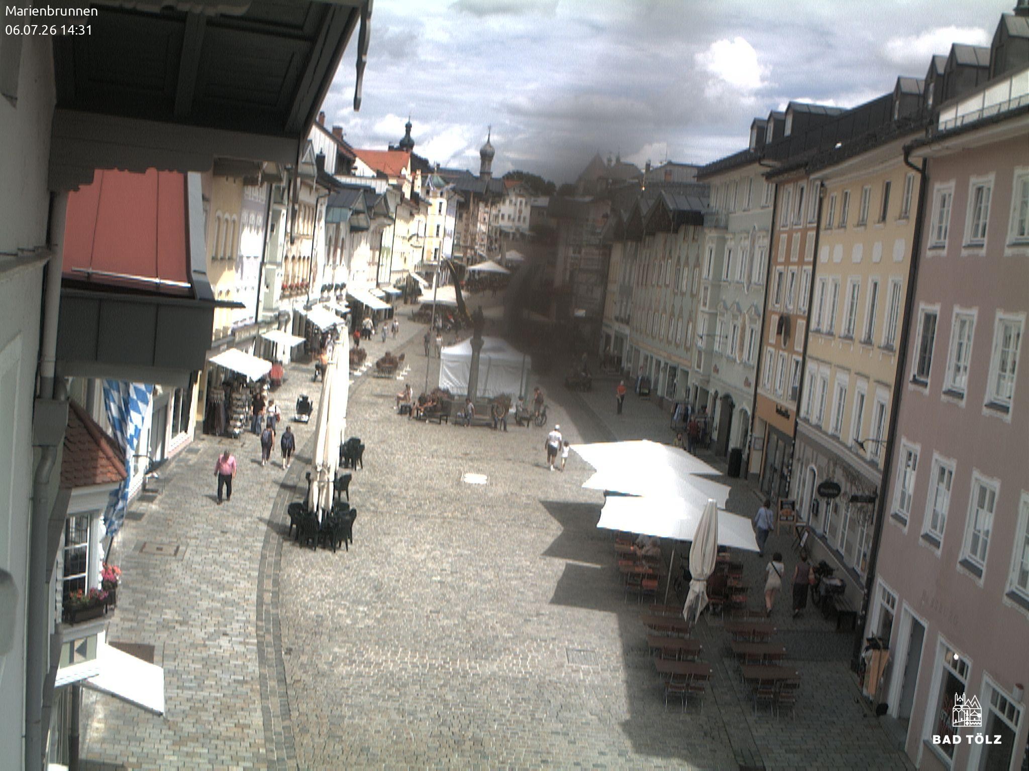 Archiv Foto Webcam Blick auf den Marienbrunnen Bad Tölz
