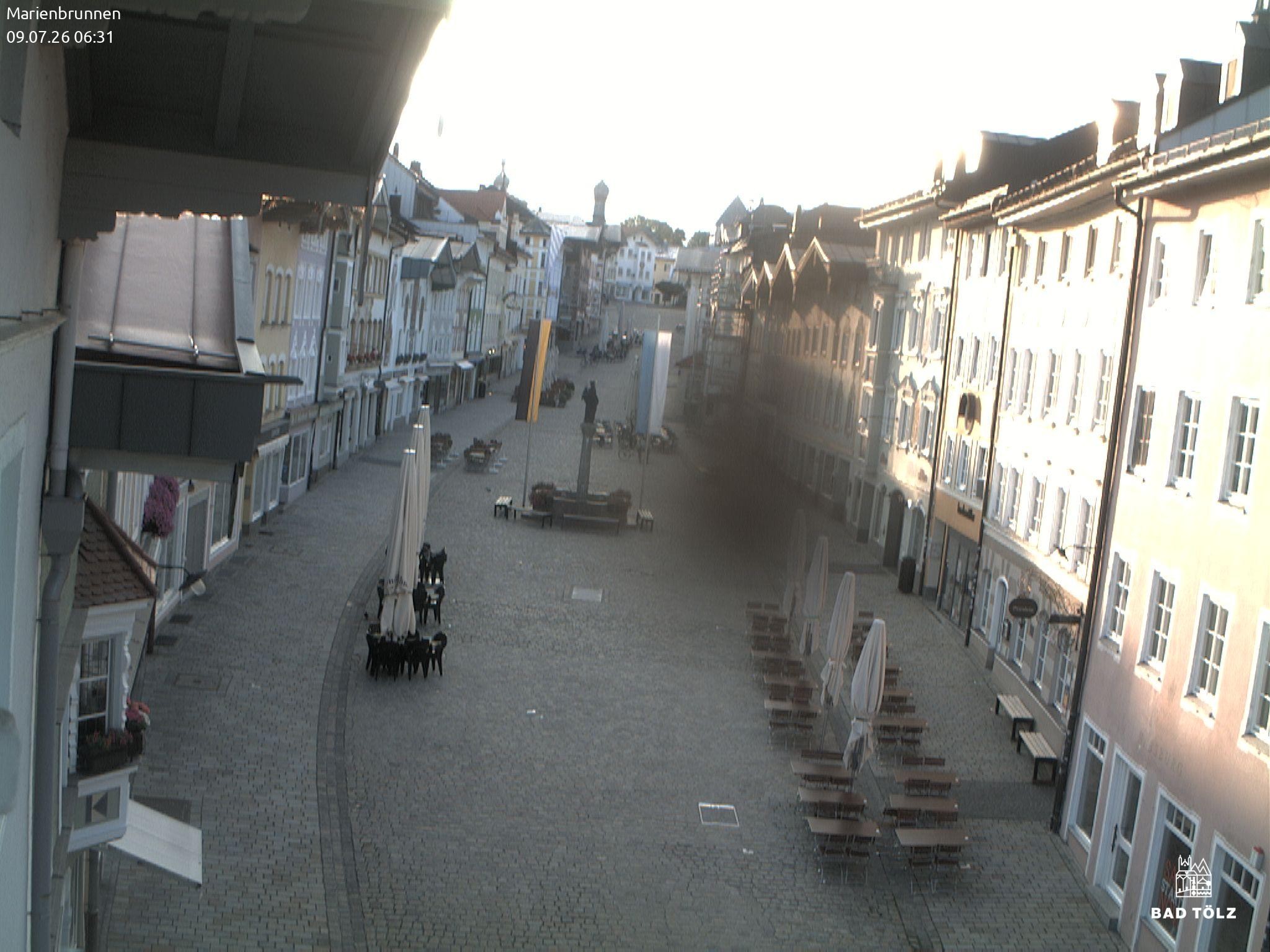 Archiv Foto Webcam Blick auf den Marienbrunnen Bad Tölz