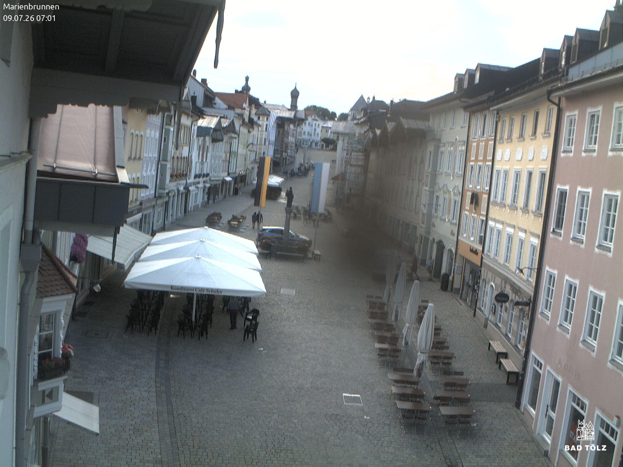 Archiv Foto Webcam Blick auf den Marienbrunnen Bad Tölz