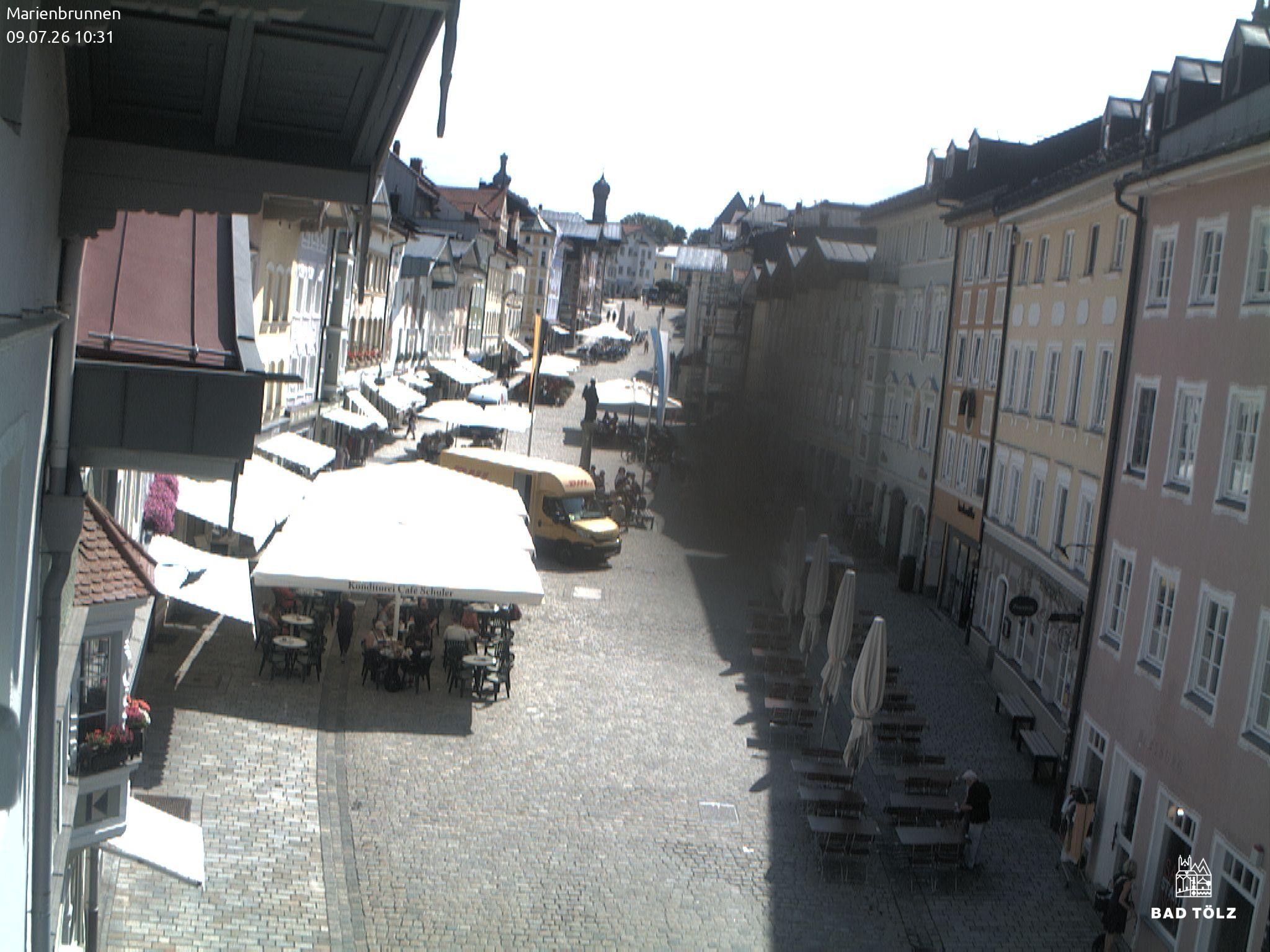 Archiv Foto Webcam Blick auf den Marienbrunnen Bad Tölz