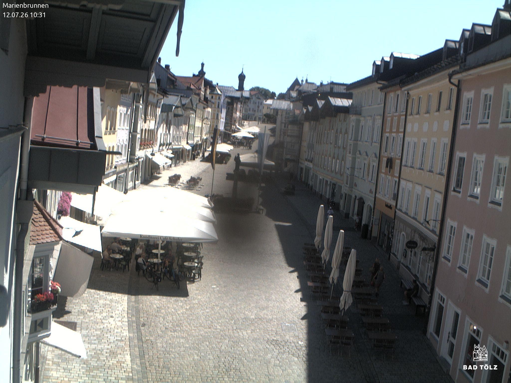 Archiv Foto Webcam Blick auf den Marienbrunnen Bad Tölz