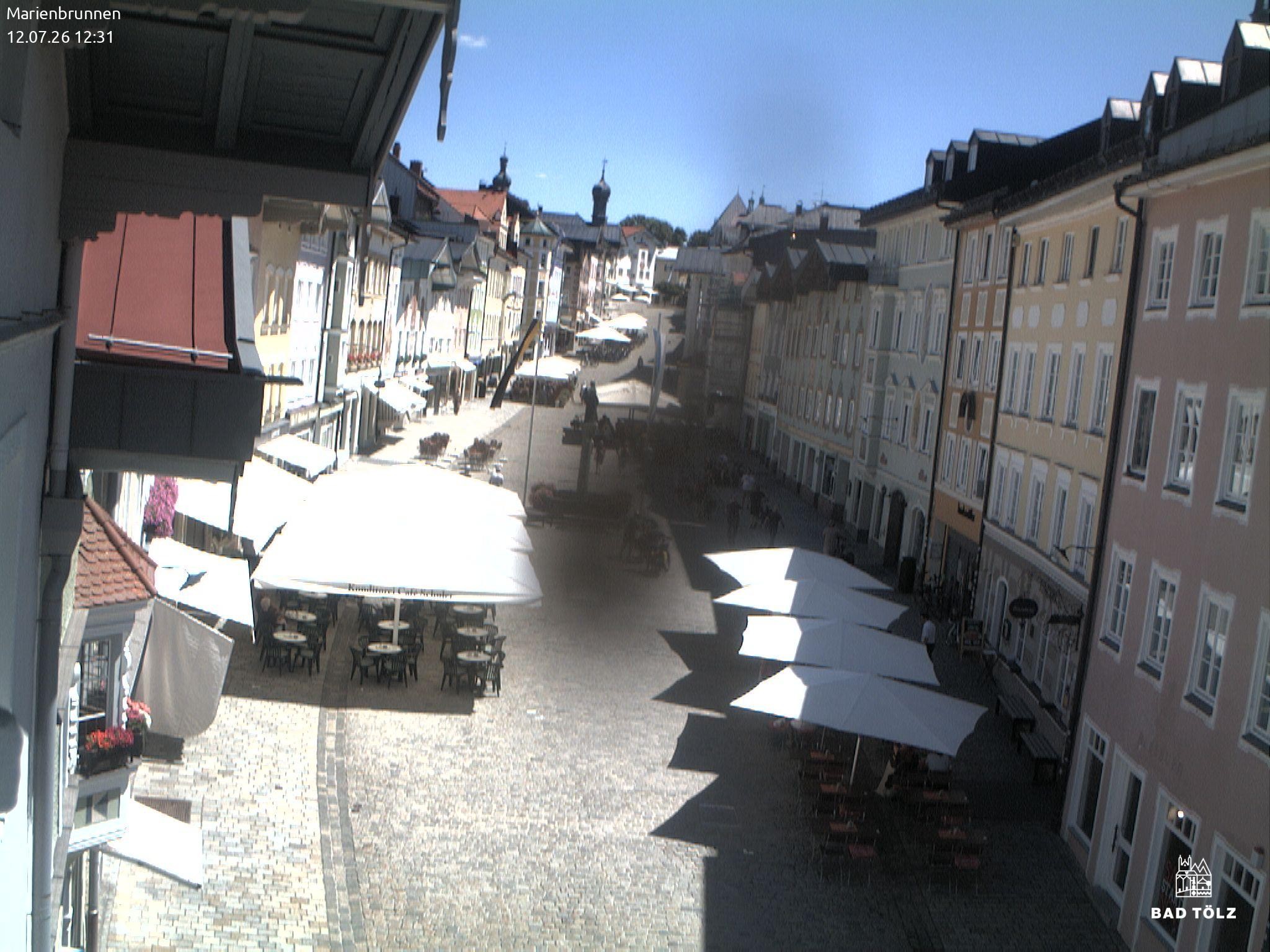 Archiv Foto Webcam Blick auf den Marienbrunnen Bad Tölz