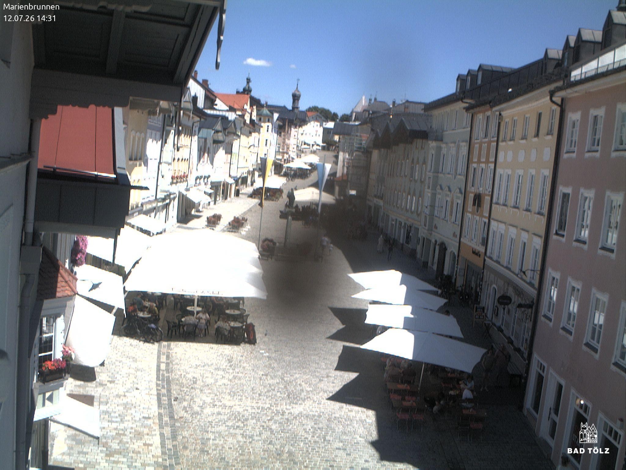 Archiv Foto Webcam Blick auf den Marienbrunnen Bad Tölz
