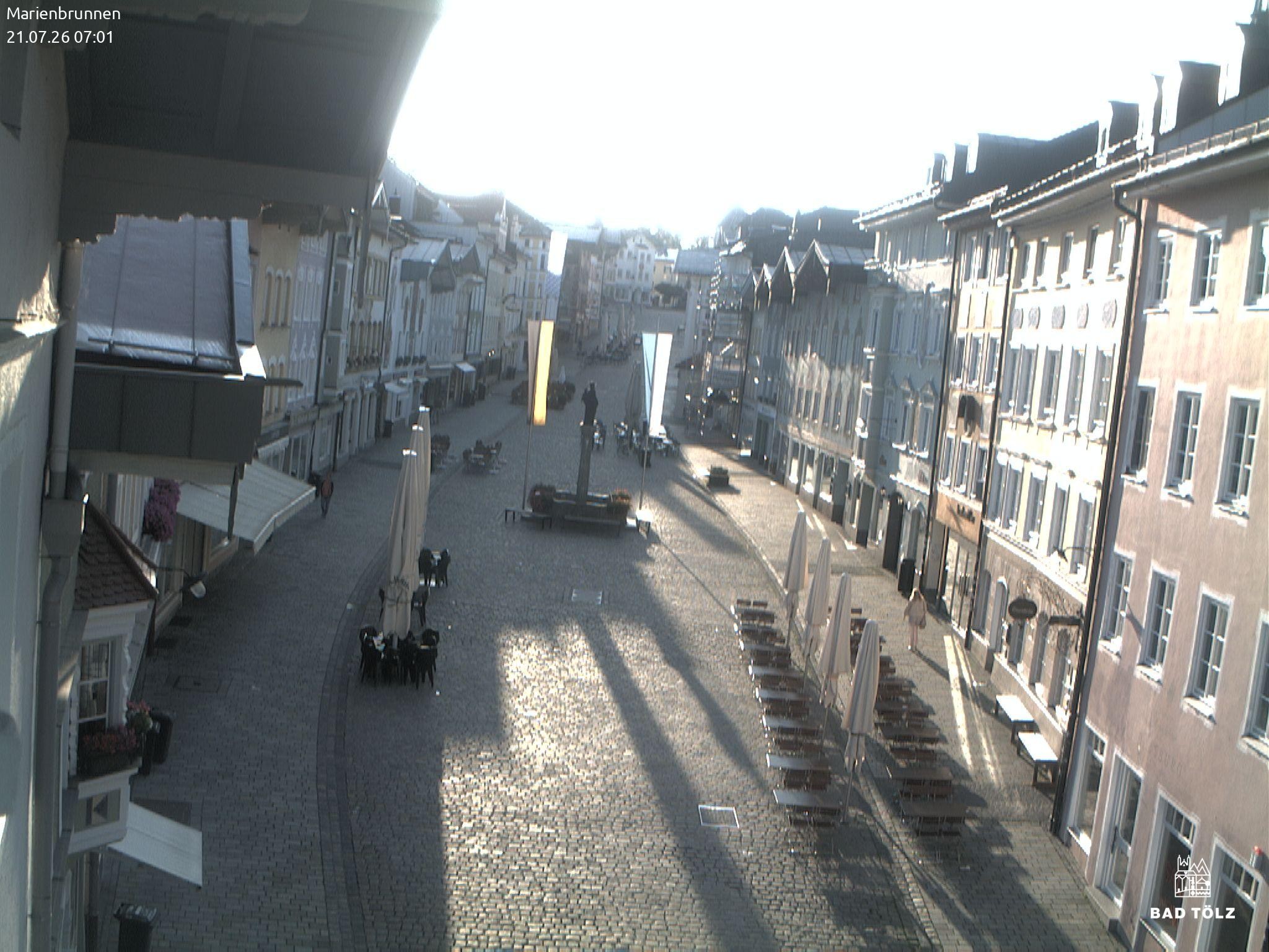 Archiv Foto Webcam Blick auf den Marienbrunnen Bad Tölz