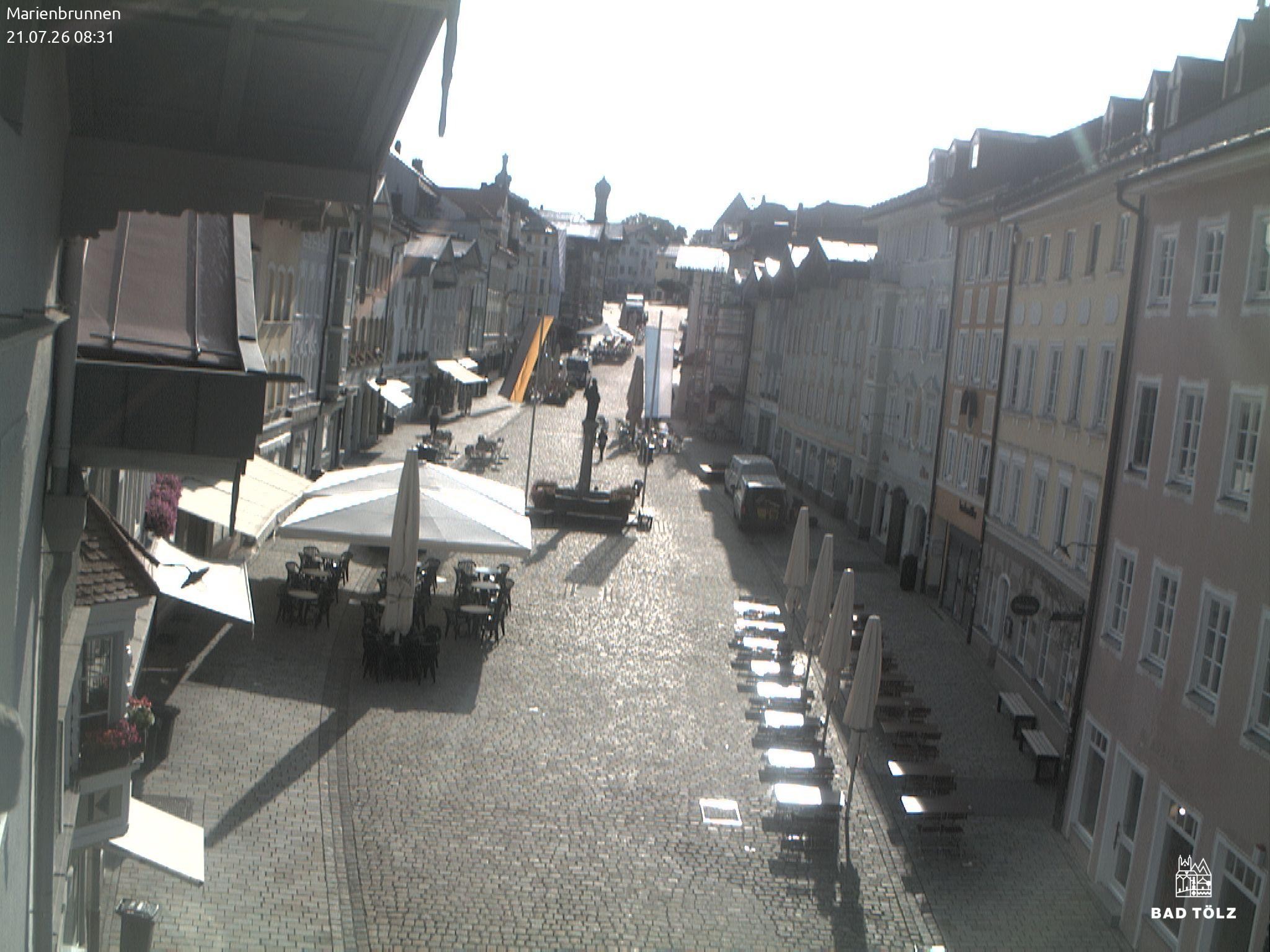 Archiv Foto Webcam Blick auf den Marienbrunnen Bad Tölz