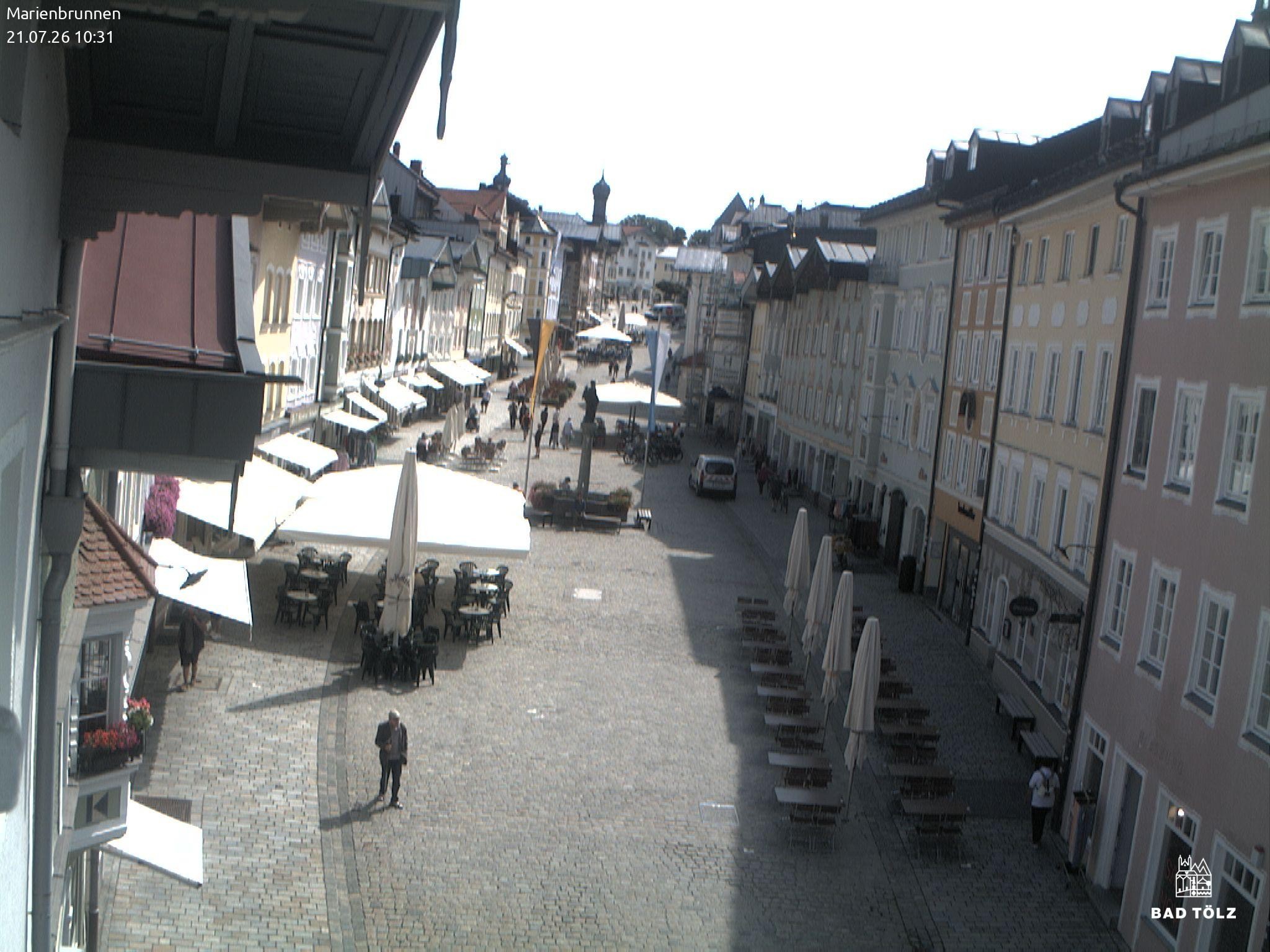 Archiv Foto Webcam Blick auf den Marienbrunnen Bad Tölz