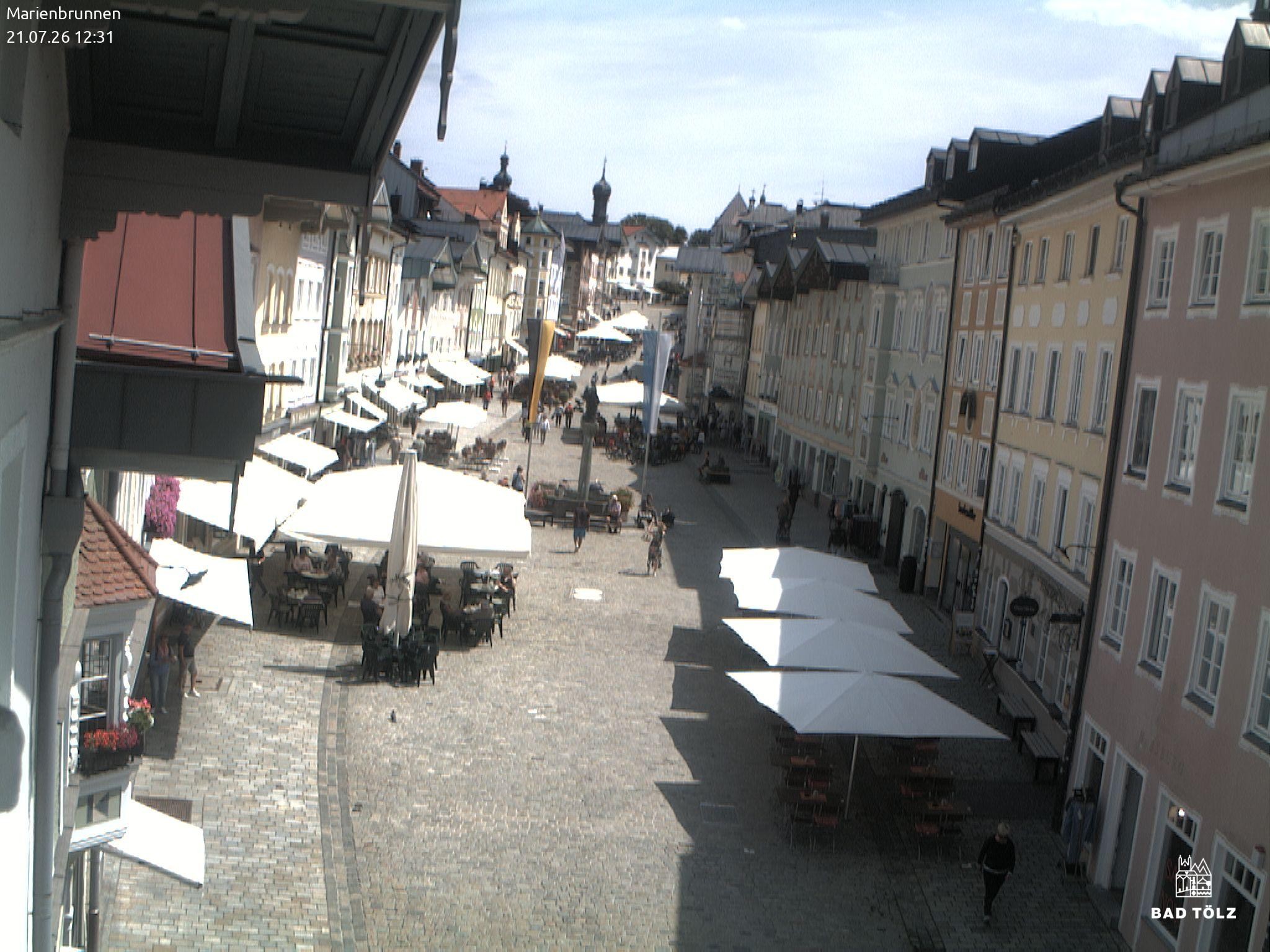 Archiv Foto Webcam Blick auf den Marienbrunnen Bad Tölz