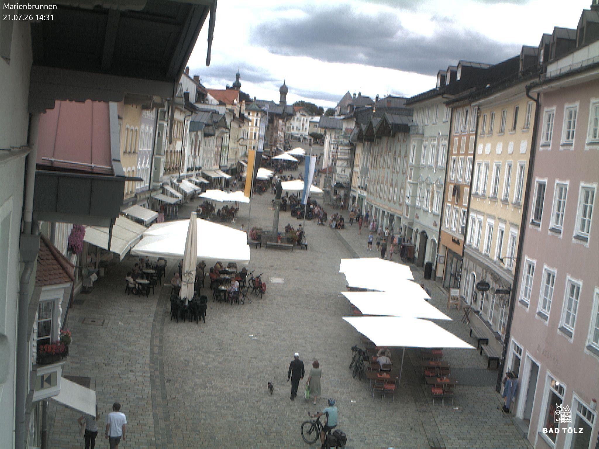 Archiv Foto Webcam Blick auf den Marienbrunnen Bad Tölz