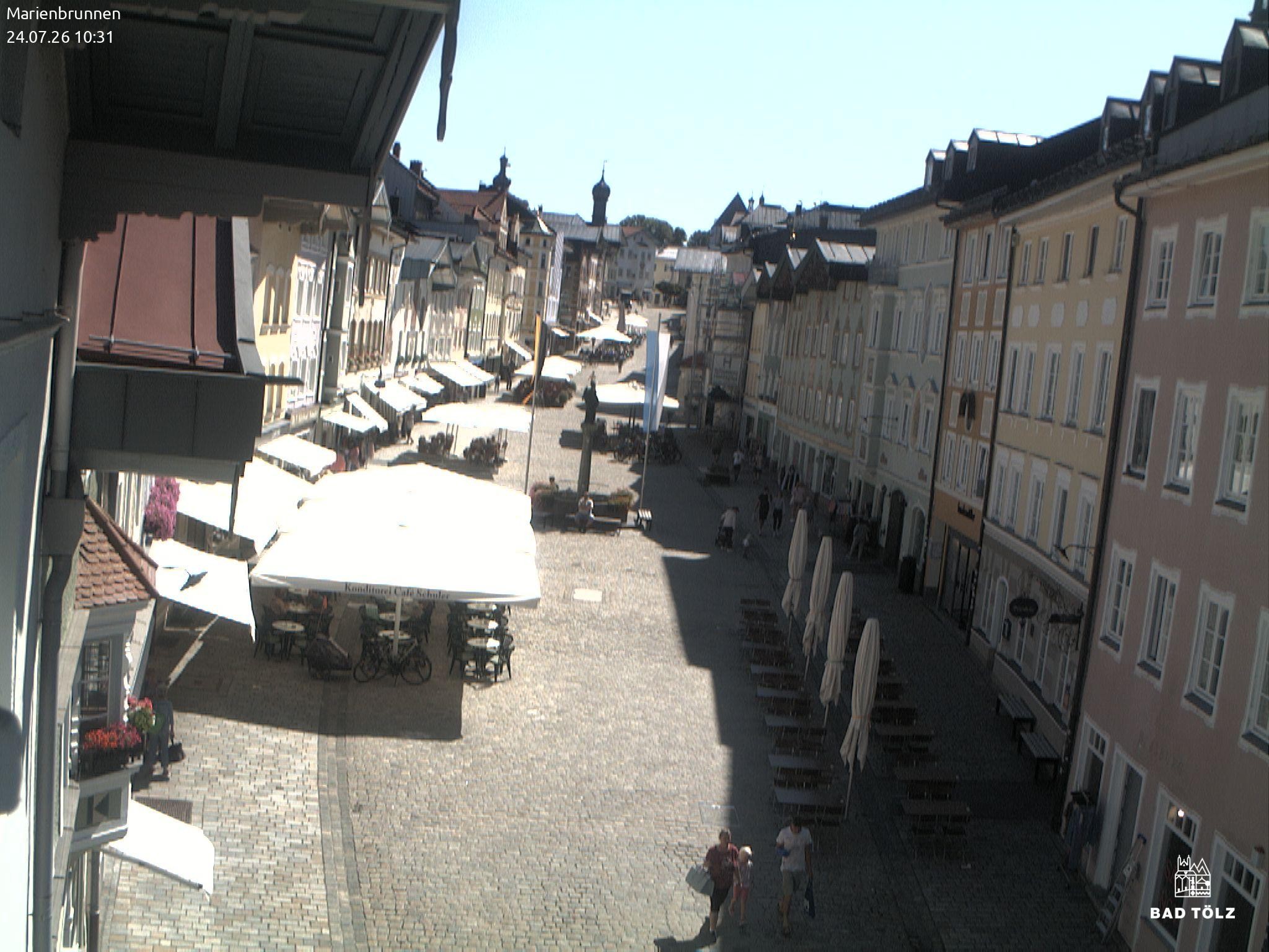 Archiv Foto Webcam Blick auf den Marienbrunnen Bad Tölz