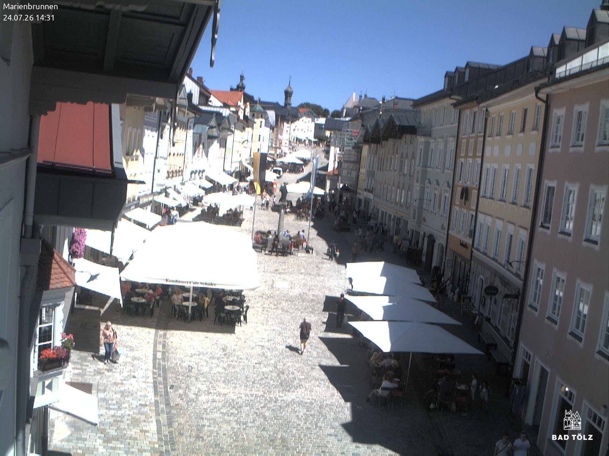 Archiv Foto Webcam Blick auf den Marienbrunnen Bad Tölz