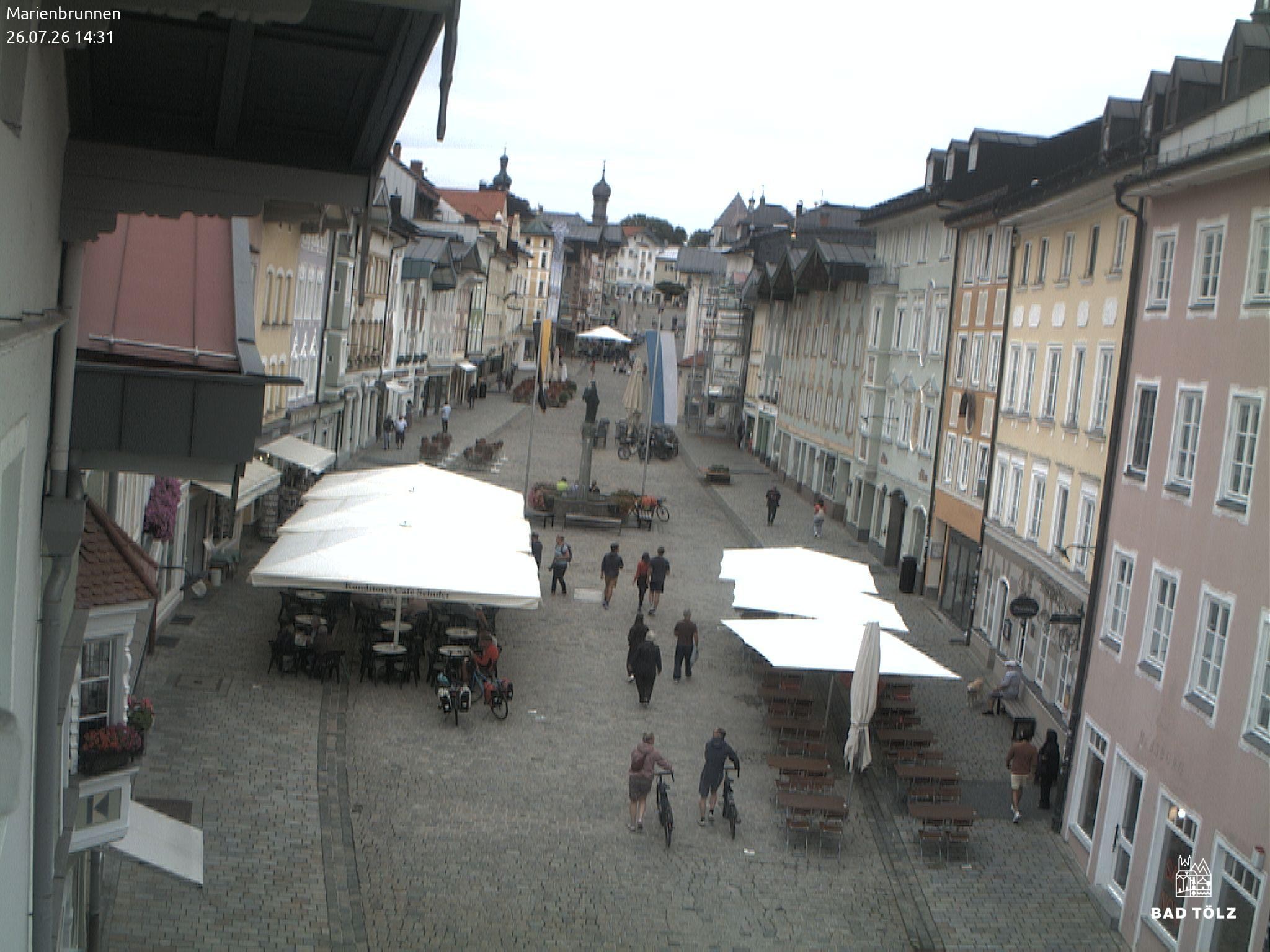 Archiv Foto Webcam Blick auf den Marienbrunnen Bad Tölz