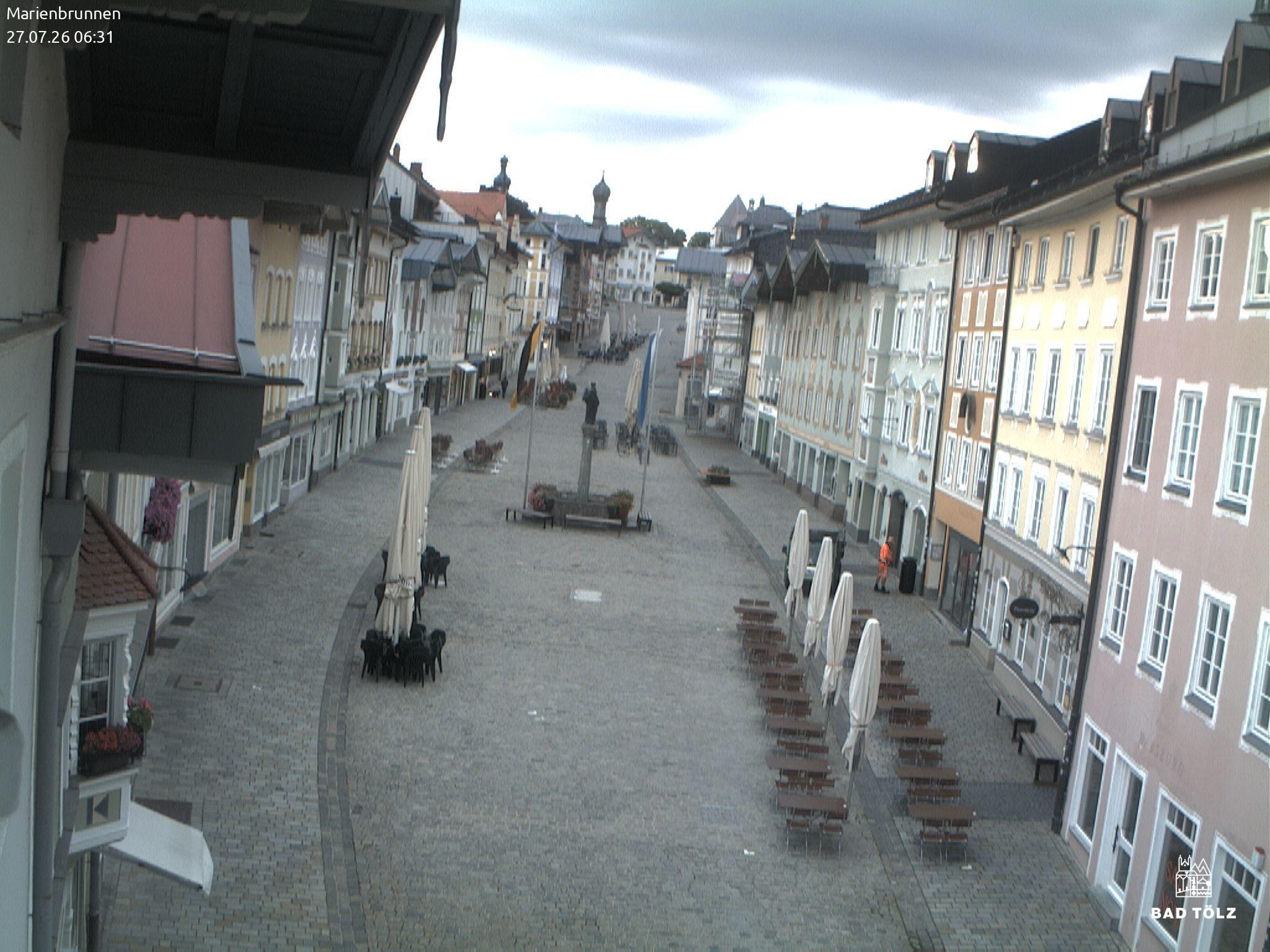 Archiv Foto Webcam Blick auf den Marienbrunnen Bad Tölz
