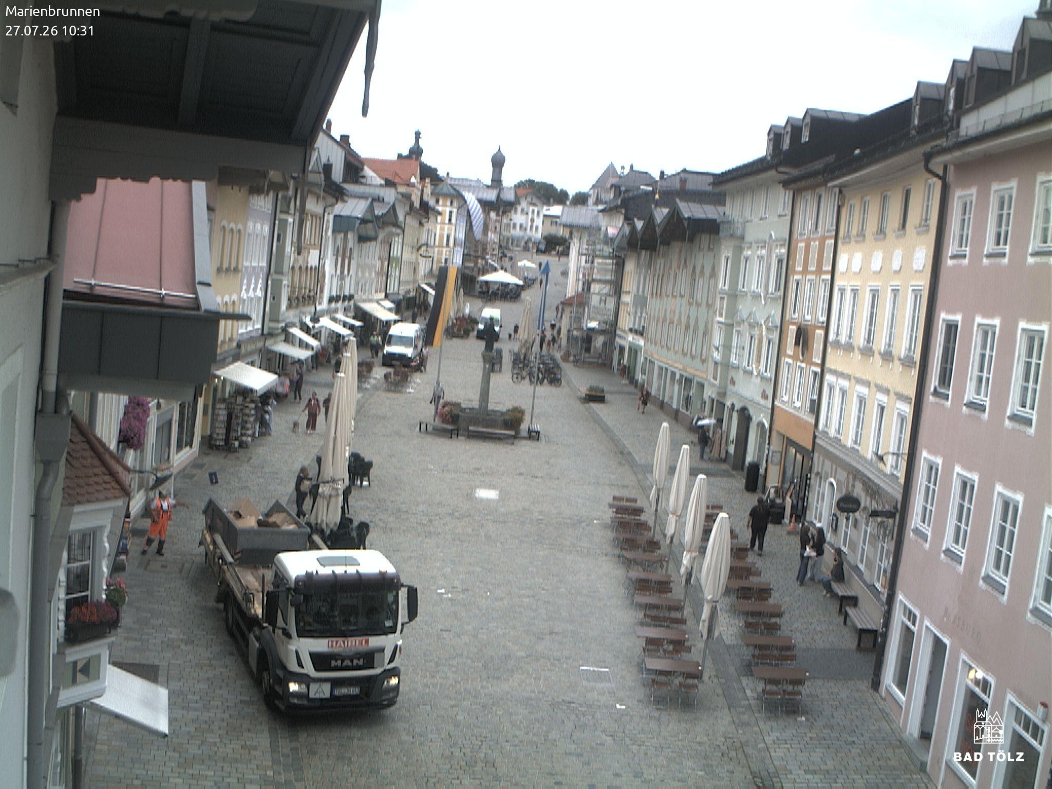 Archiv Foto Webcam Blick auf den Marienbrunnen Bad Tölz