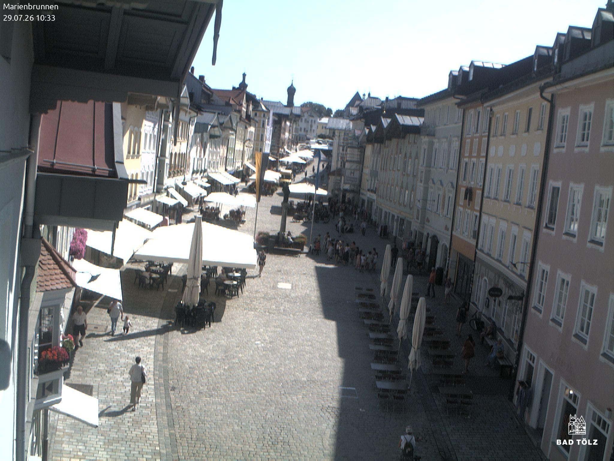 Archiv Foto Webcam Blick auf den Marienbrunnen Bad Tölz