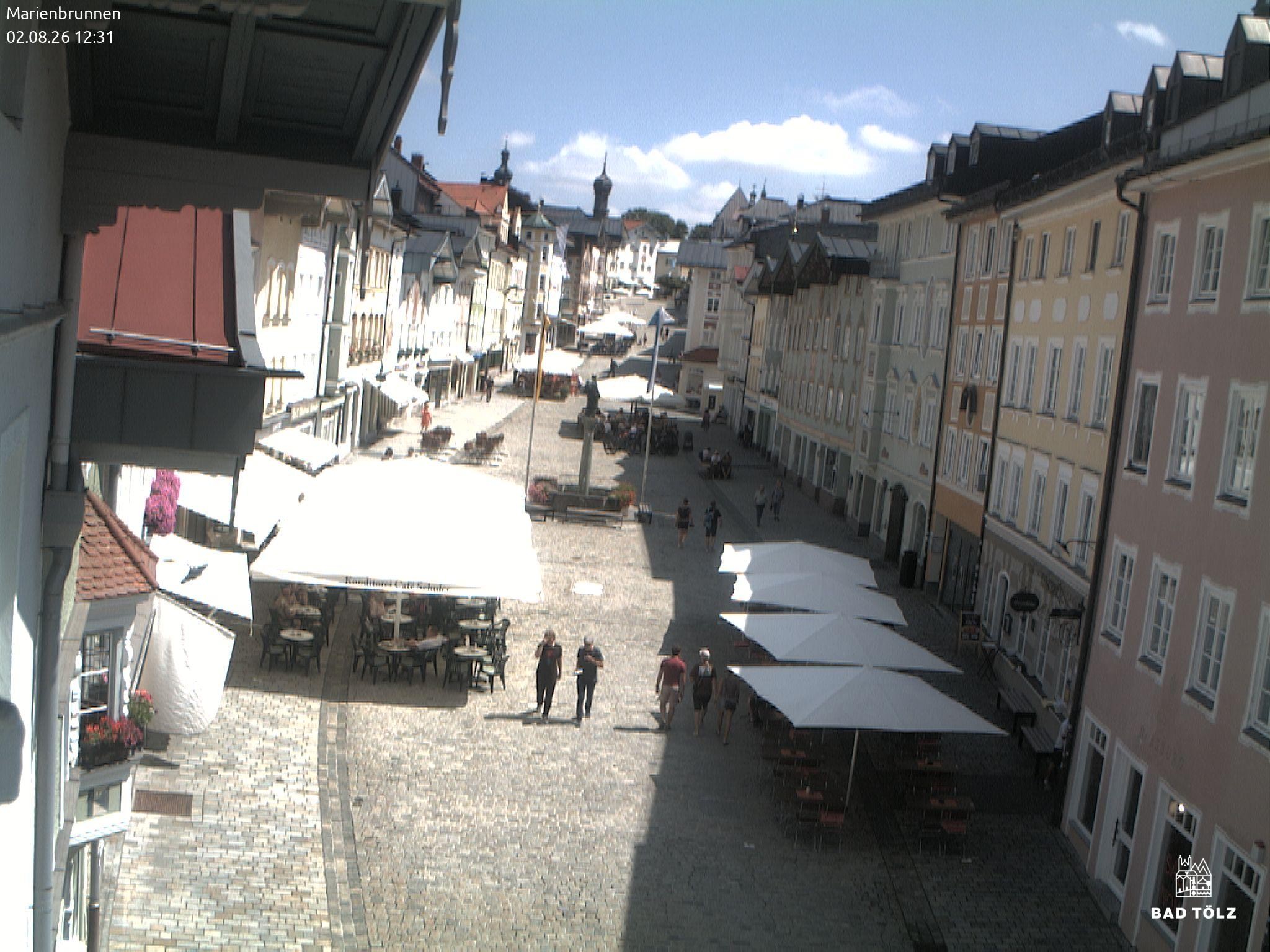 Archiv Foto Webcam Blick auf den Marienbrunnen Bad Tölz