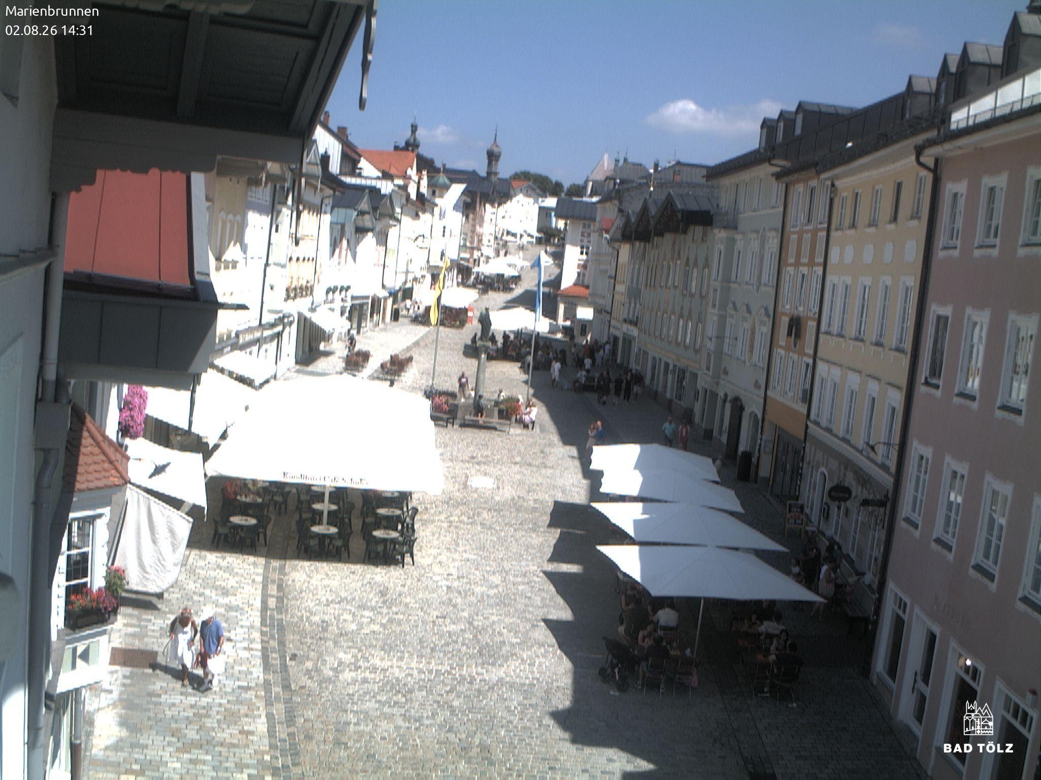 Archiv Foto Webcam Blick auf den Marienbrunnen Bad Tölz