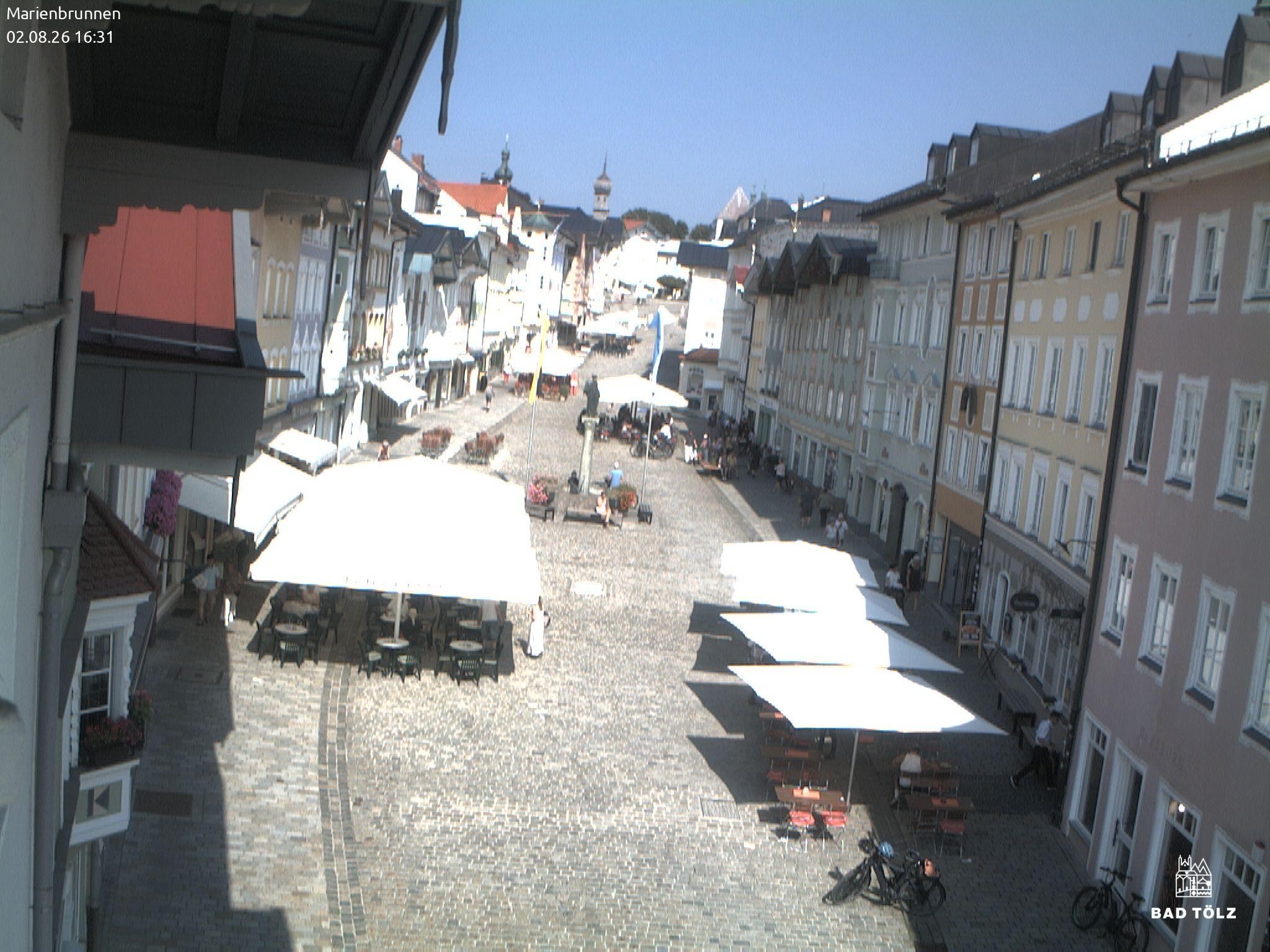 Archiv Foto Webcam Blick auf den Marienbrunnen Bad Tölz