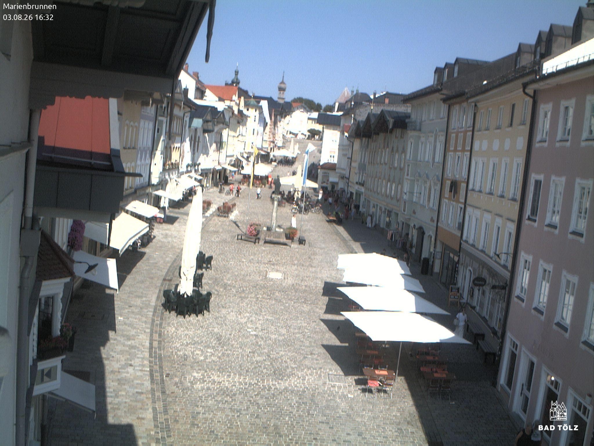 Archiv Foto Webcam Blick auf den Marienbrunnen Bad Tölz