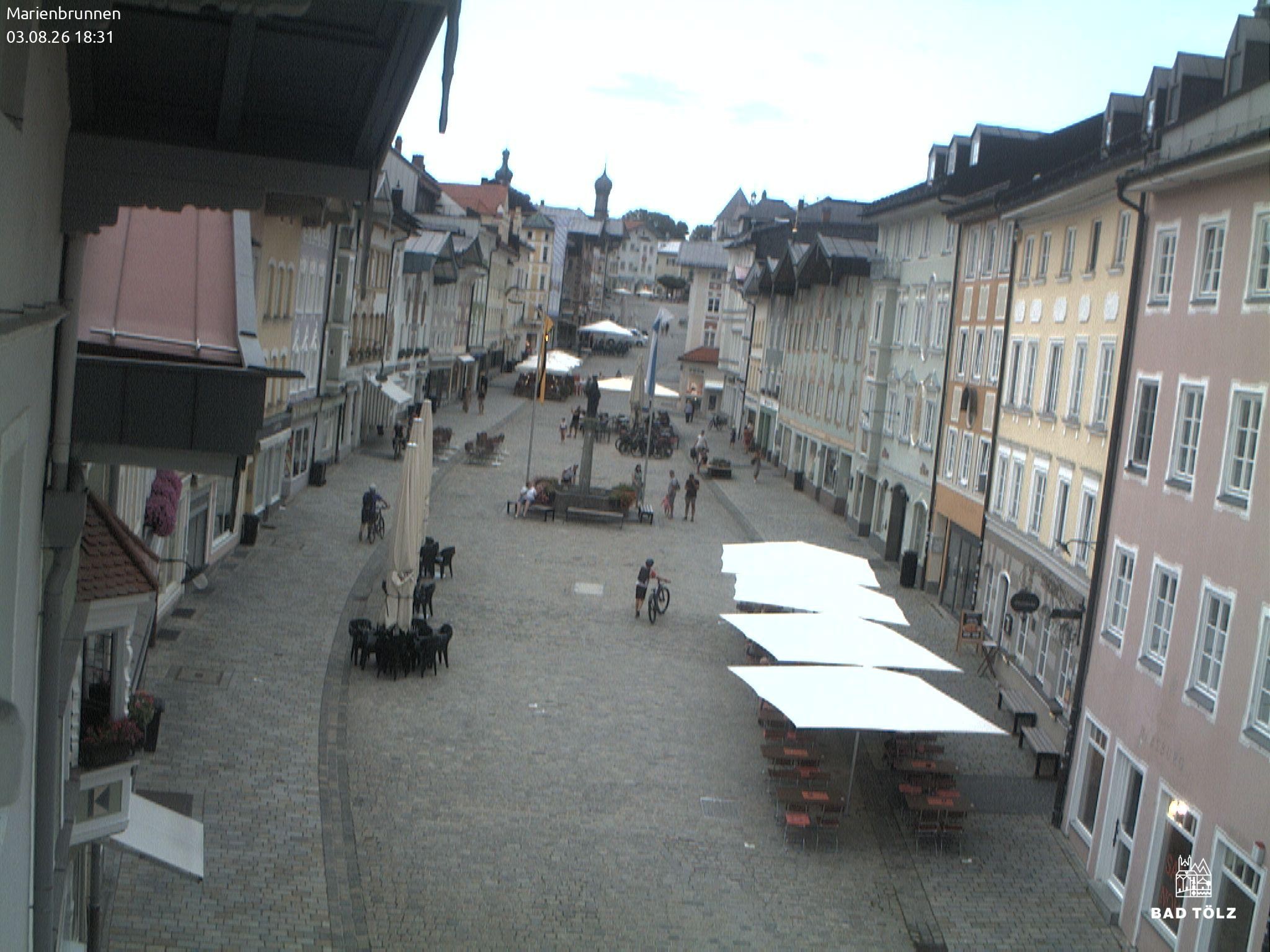 Archiv Foto Webcam Blick auf den Marienbrunnen Bad Tölz