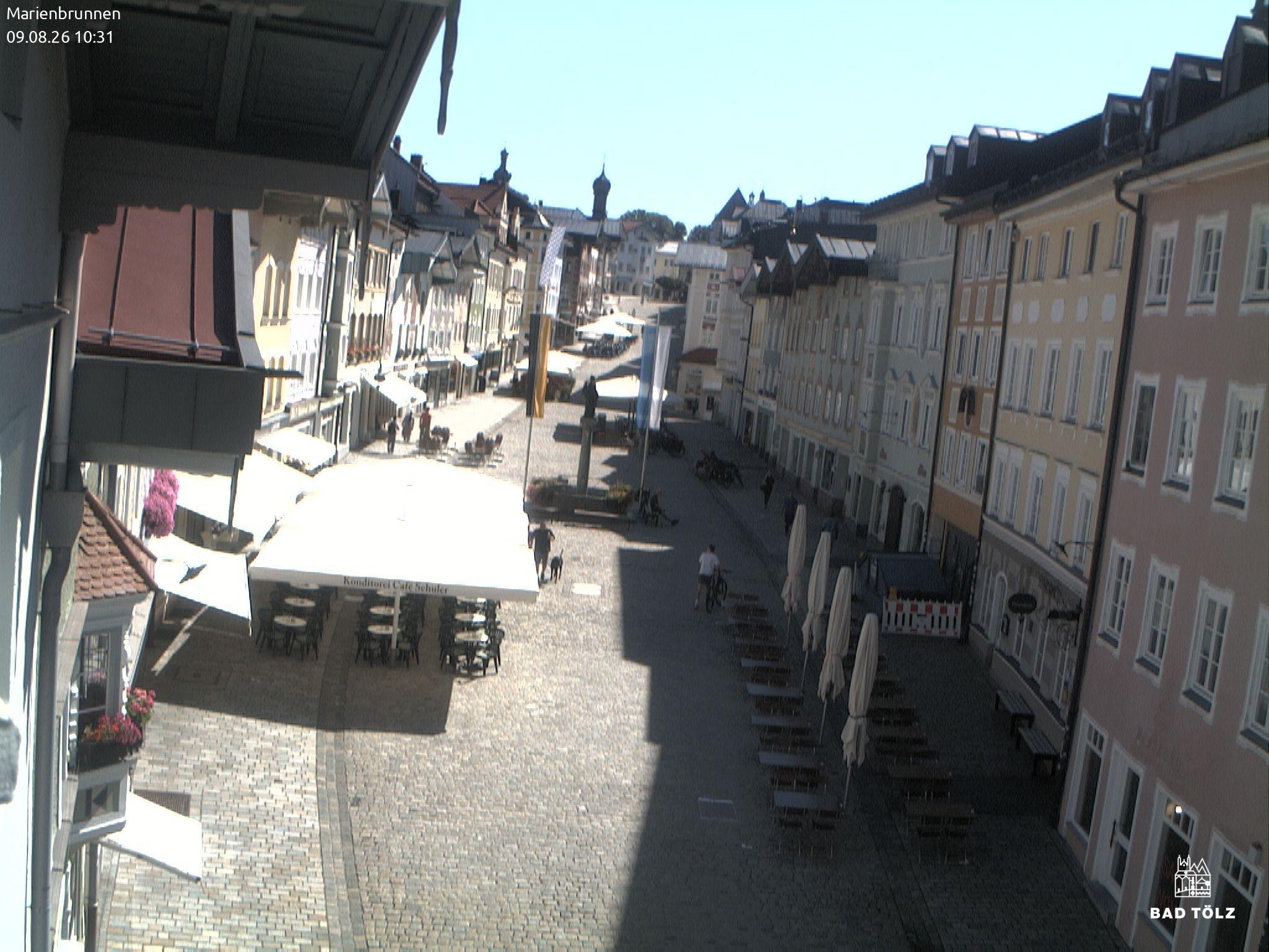 Archiv Foto Webcam Blick auf den Marienbrunnen Bad Tölz