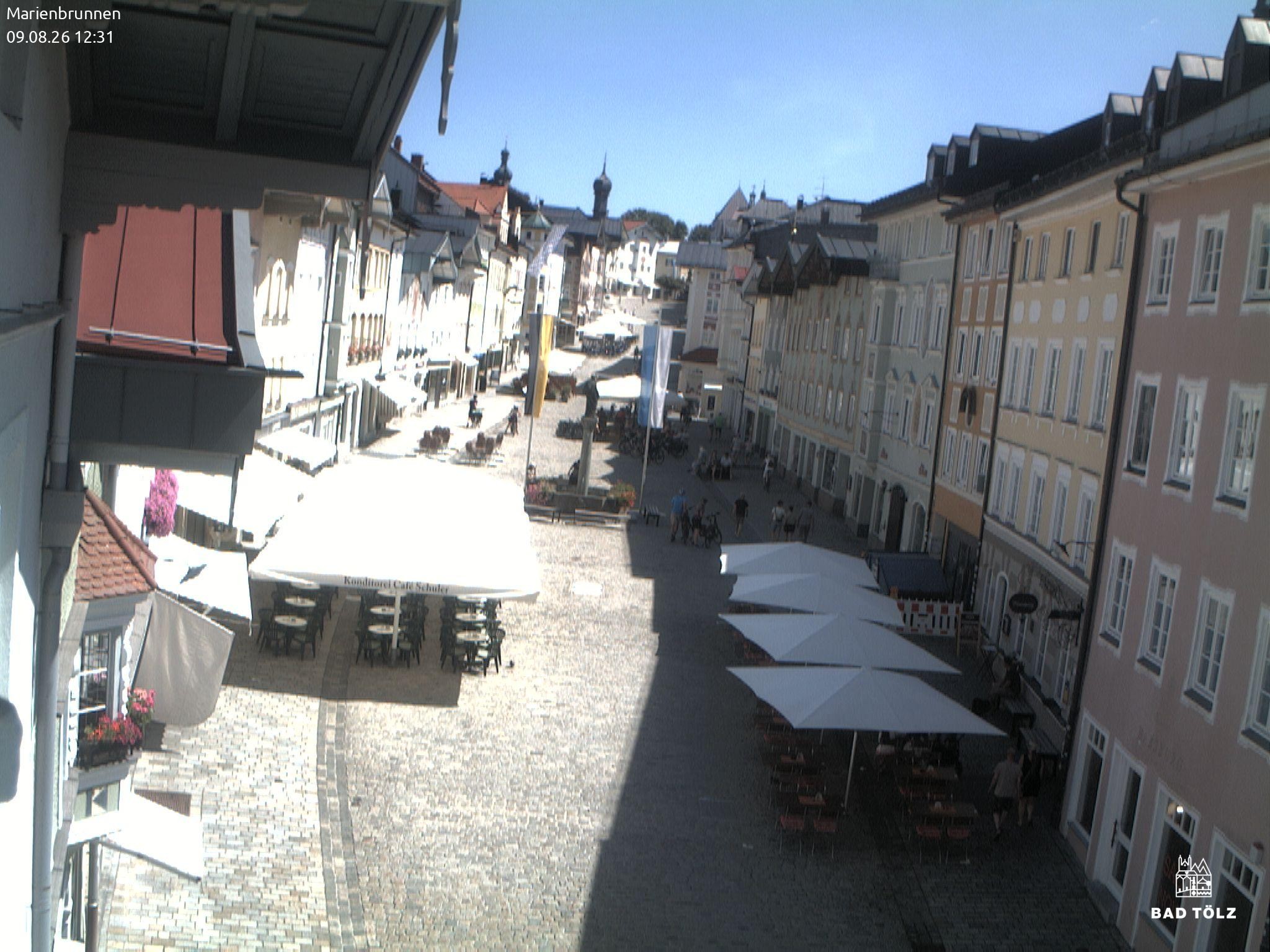Archiv Foto Webcam Blick auf den Marienbrunnen Bad Tölz