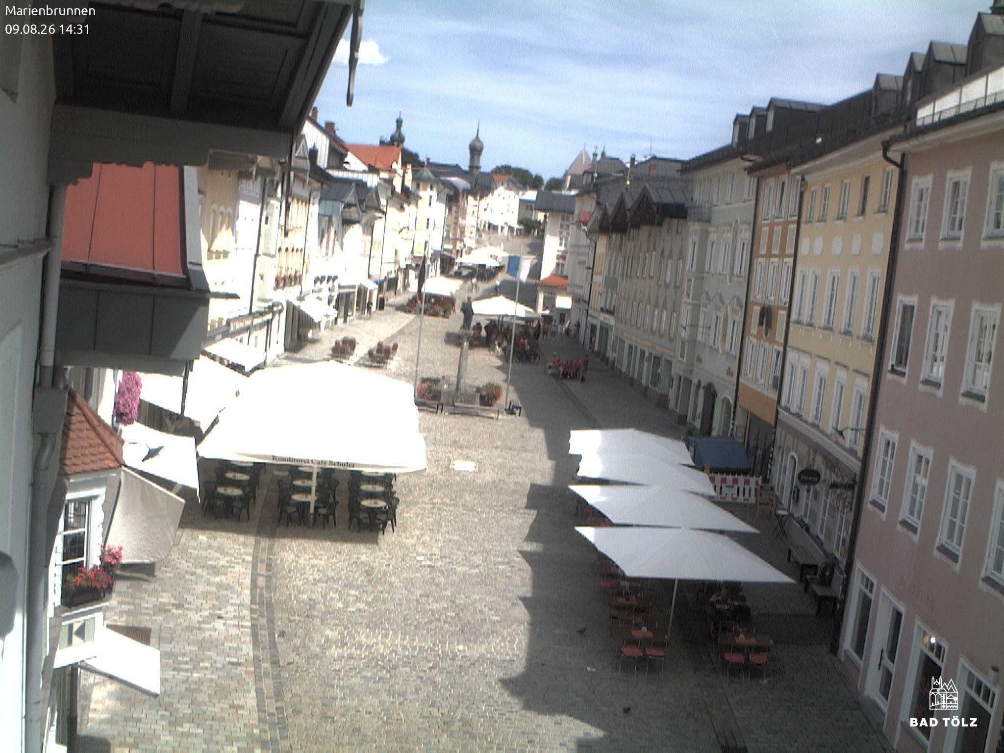Archiv Foto Webcam Blick auf den Marienbrunnen Bad Tölz