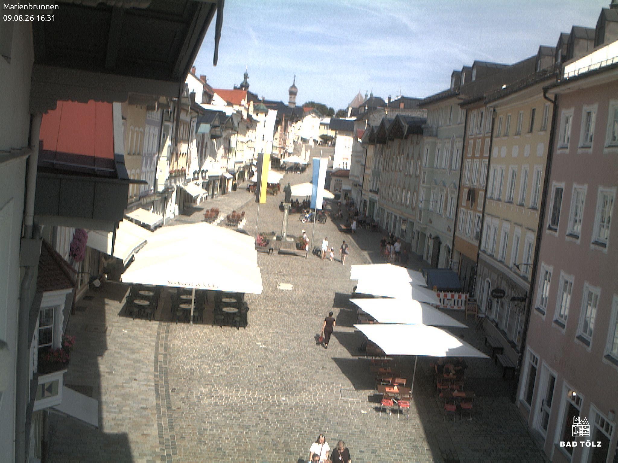 Archiv Foto Webcam Blick auf den Marienbrunnen Bad Tölz