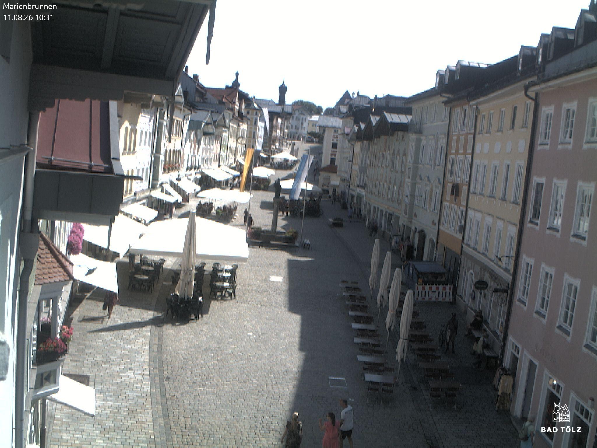 Archiv Foto Webcam Blick auf den Marienbrunnen Bad Tölz