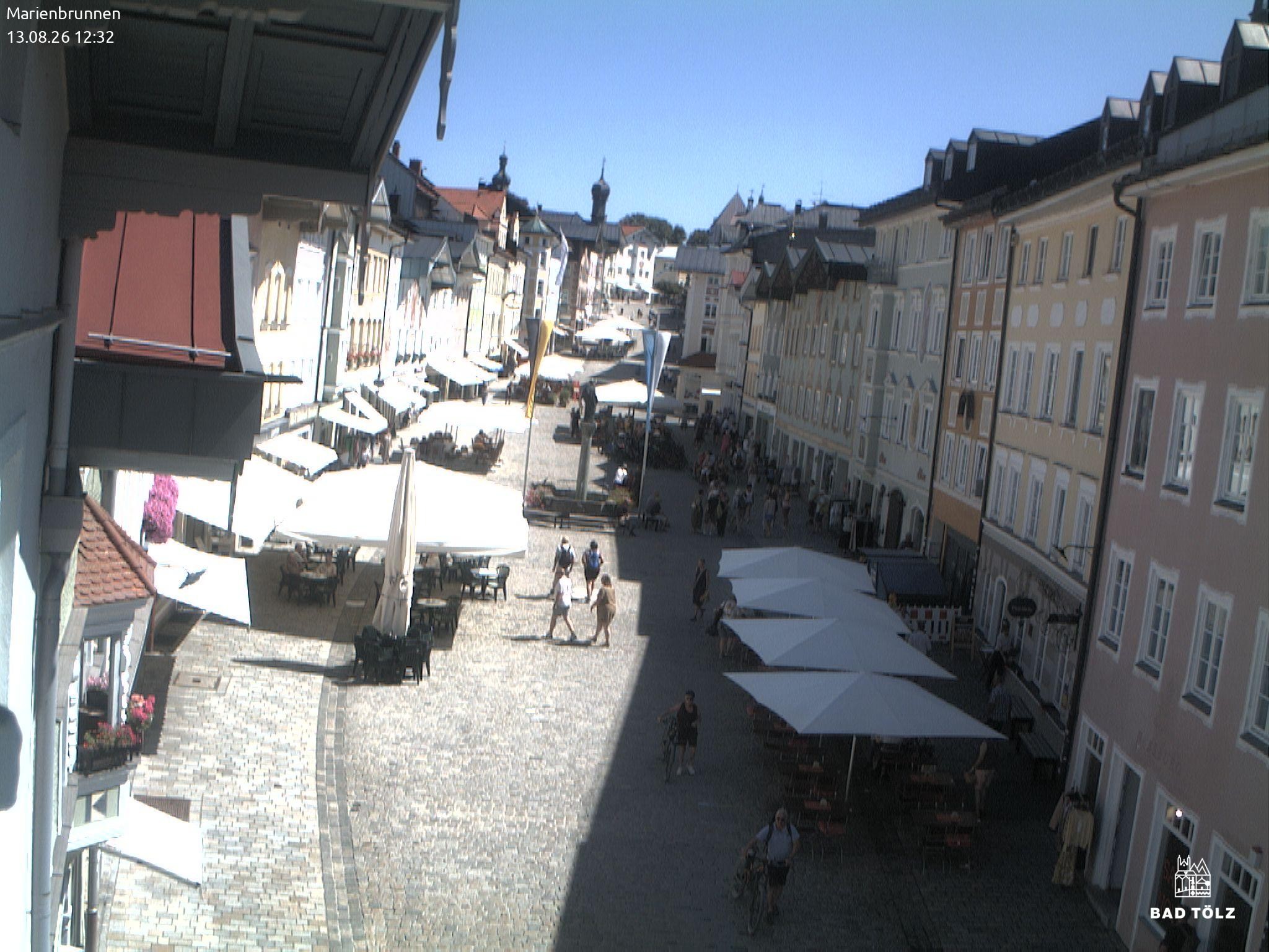 Archiv Foto Webcam Blick auf den Marienbrunnen Bad Tölz