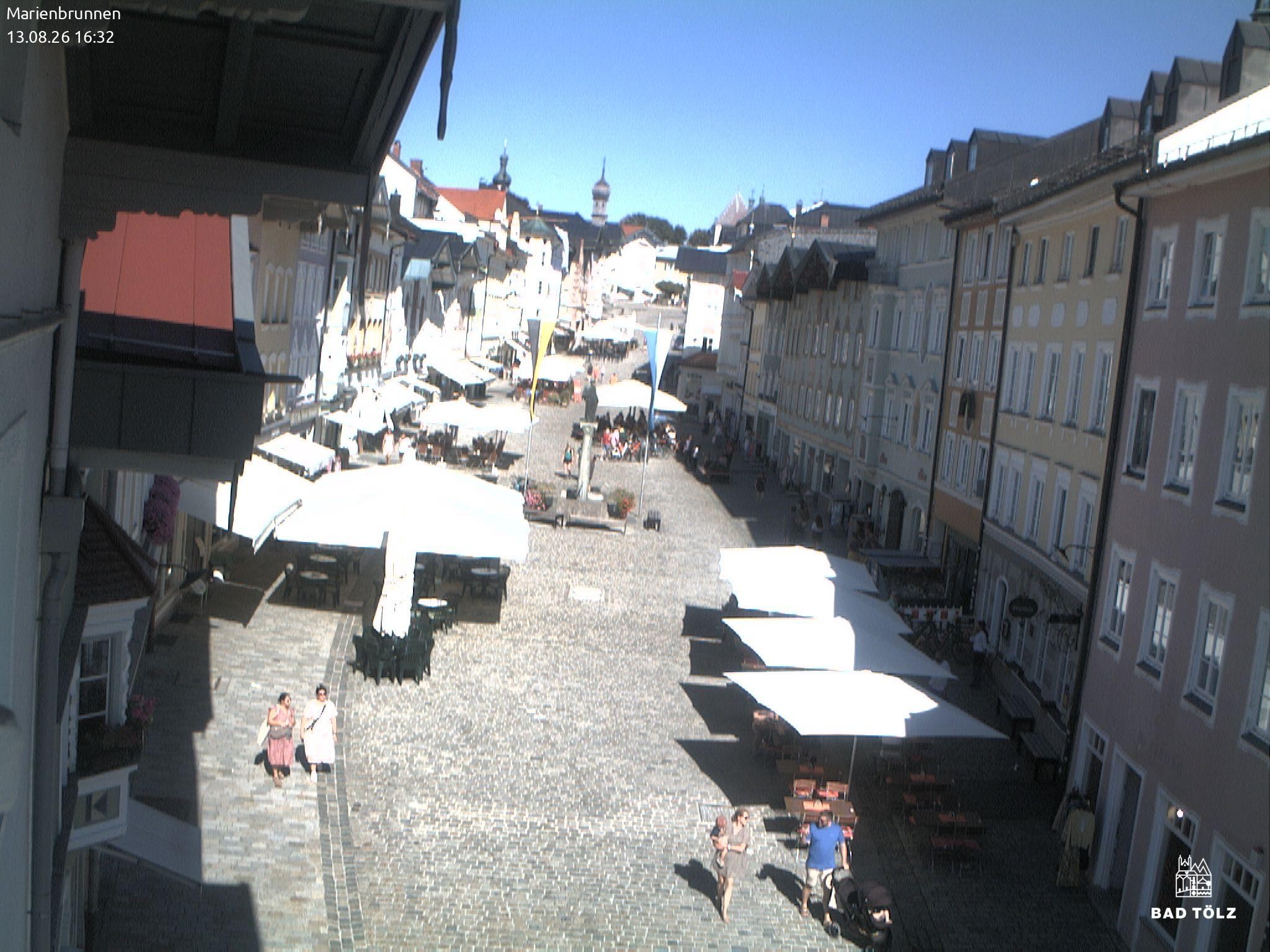 Archiv Foto Webcam Blick auf den Marienbrunnen Bad Tölz