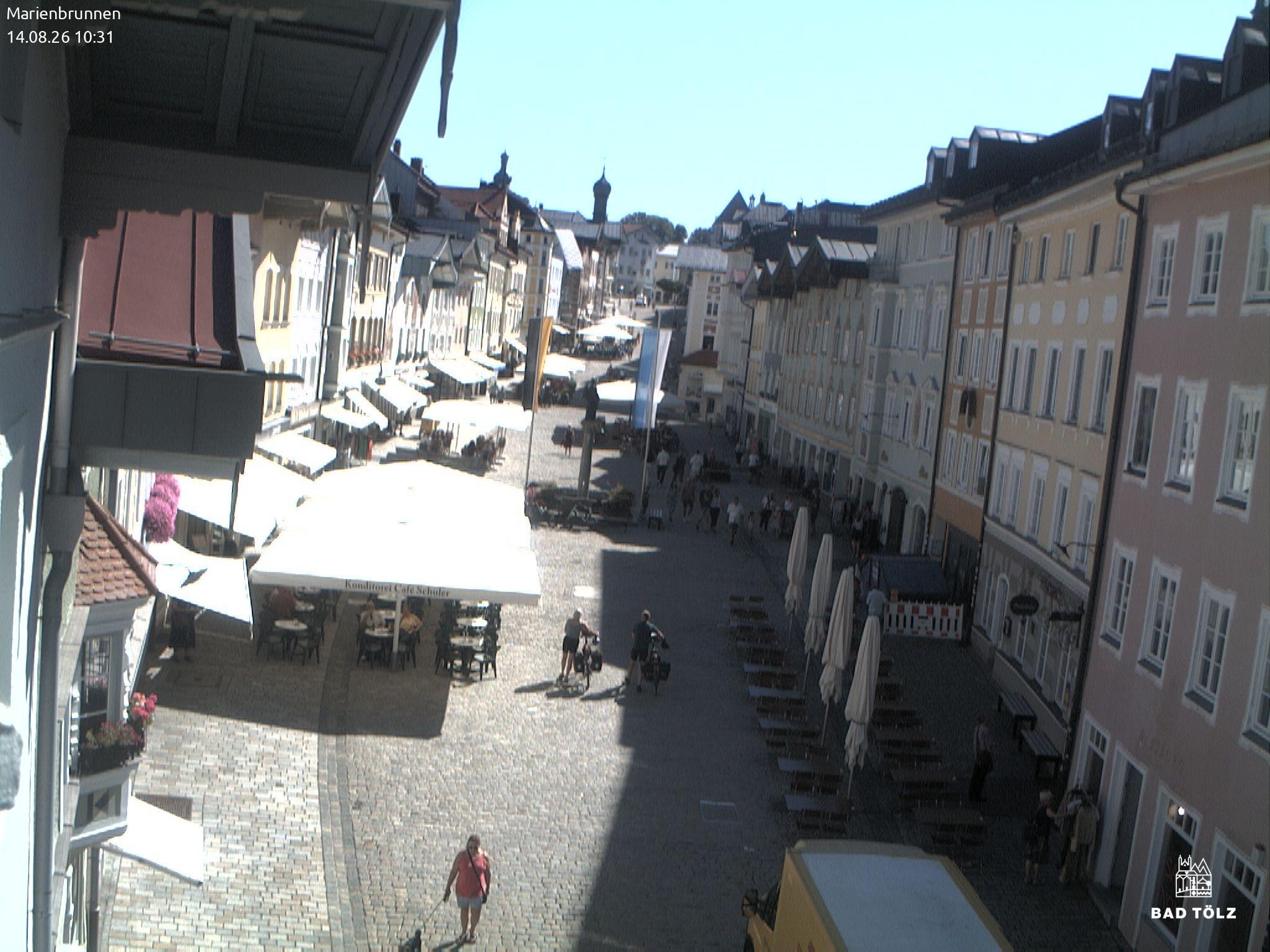 Archiv Foto Webcam Blick auf den Marienbrunnen Bad Tölz