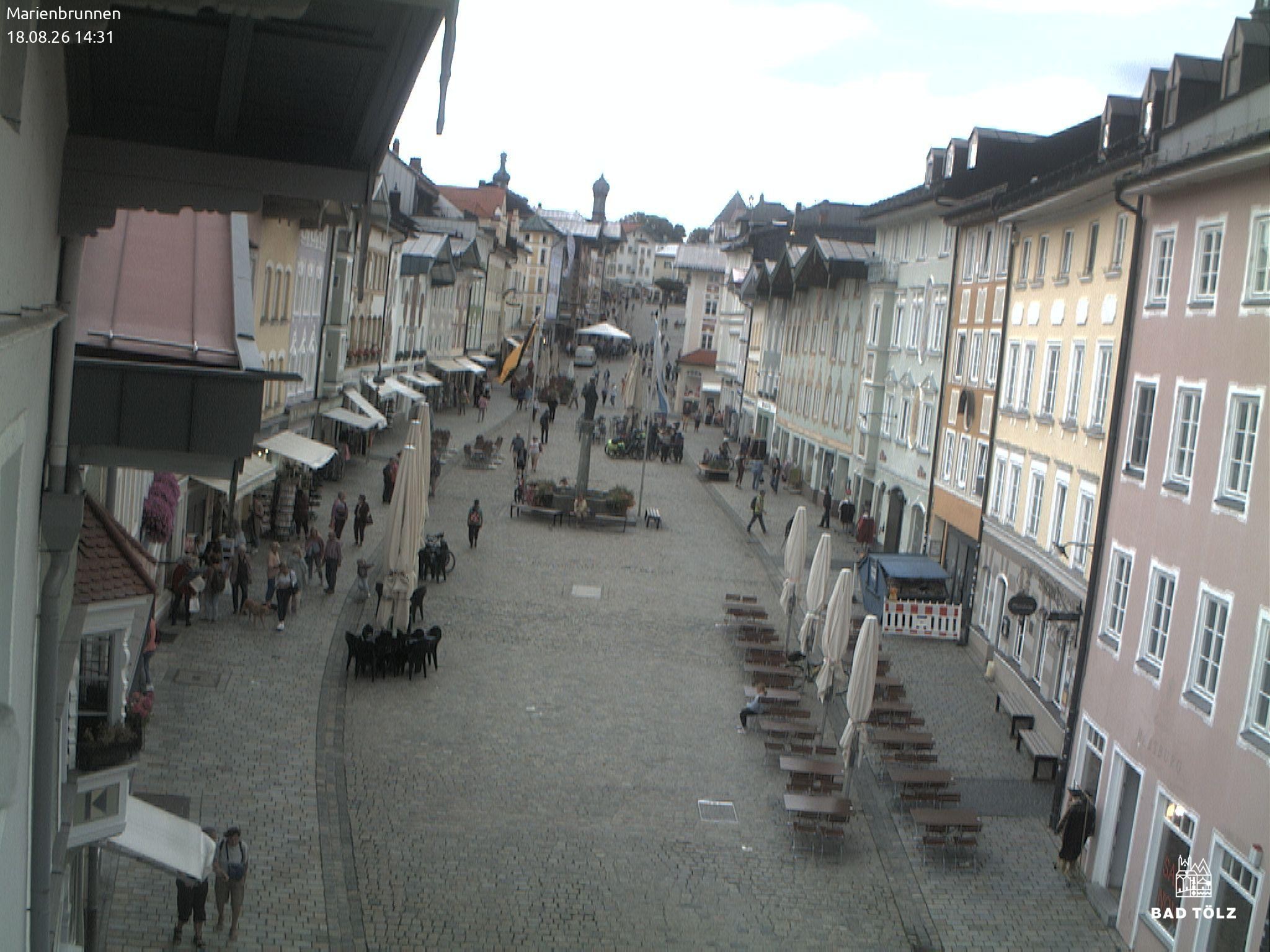 Archiv Foto Webcam Blick auf den Marienbrunnen Bad Tölz