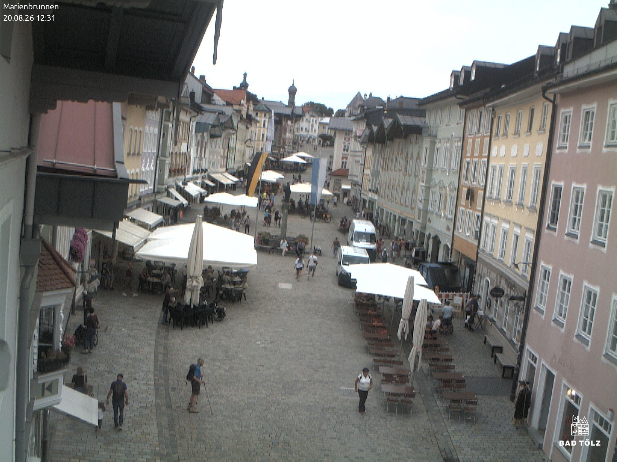 Archiv Foto Webcam Blick auf den Marienbrunnen Bad Tölz