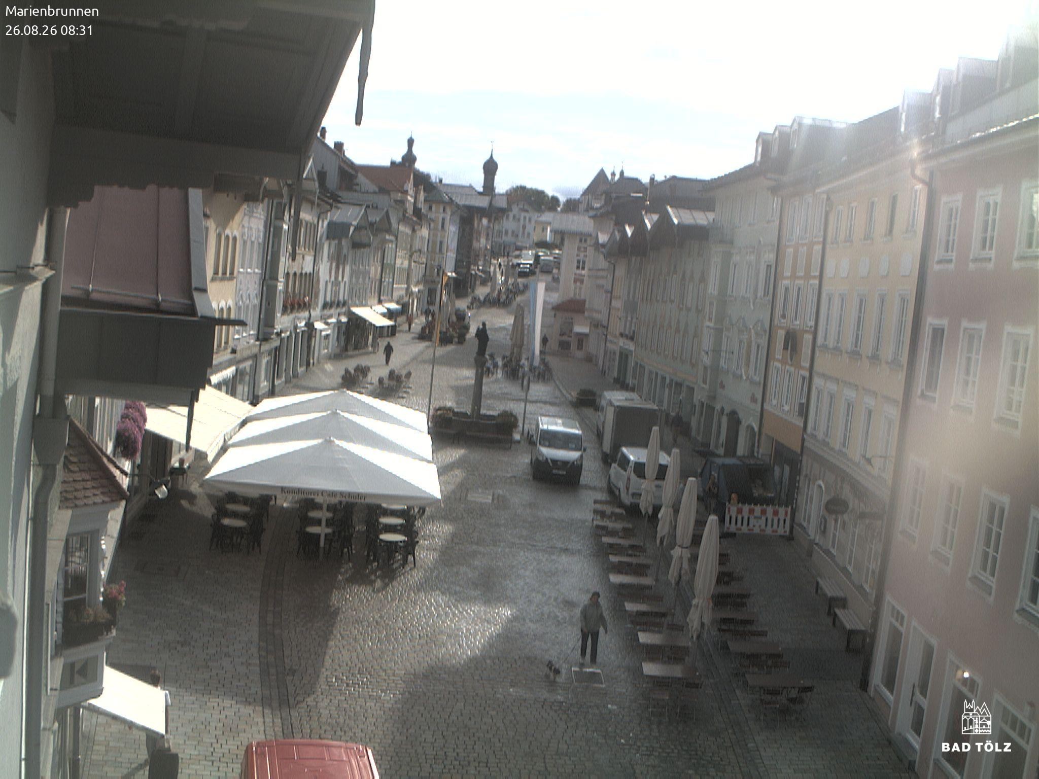 Archiv Foto Webcam Blick auf den Marienbrunnen Bad Tölz