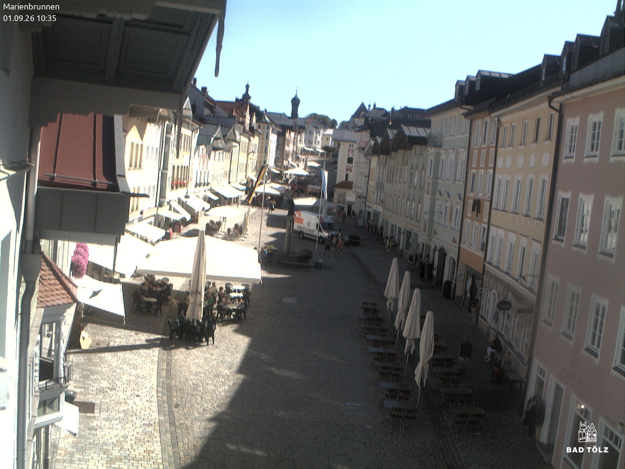 Archiv Foto Webcam Blick auf den Marienbrunnen Bad Tölz