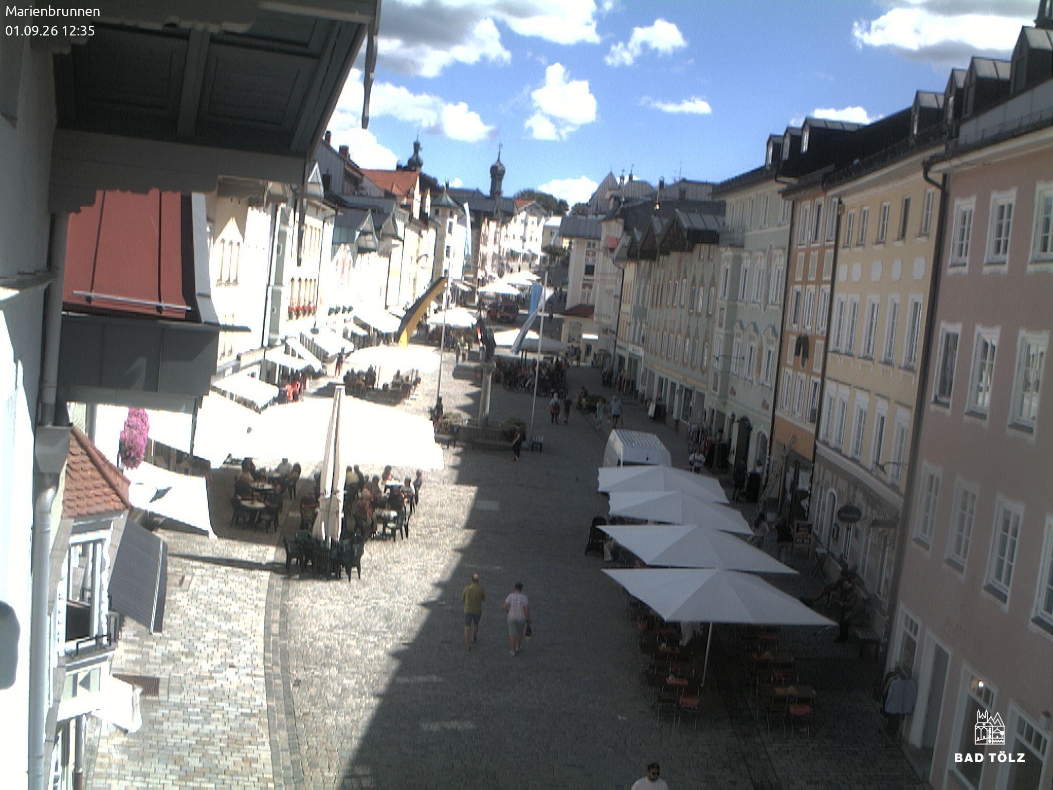 Archiv Foto Webcam Blick auf den Marienbrunnen Bad Tölz