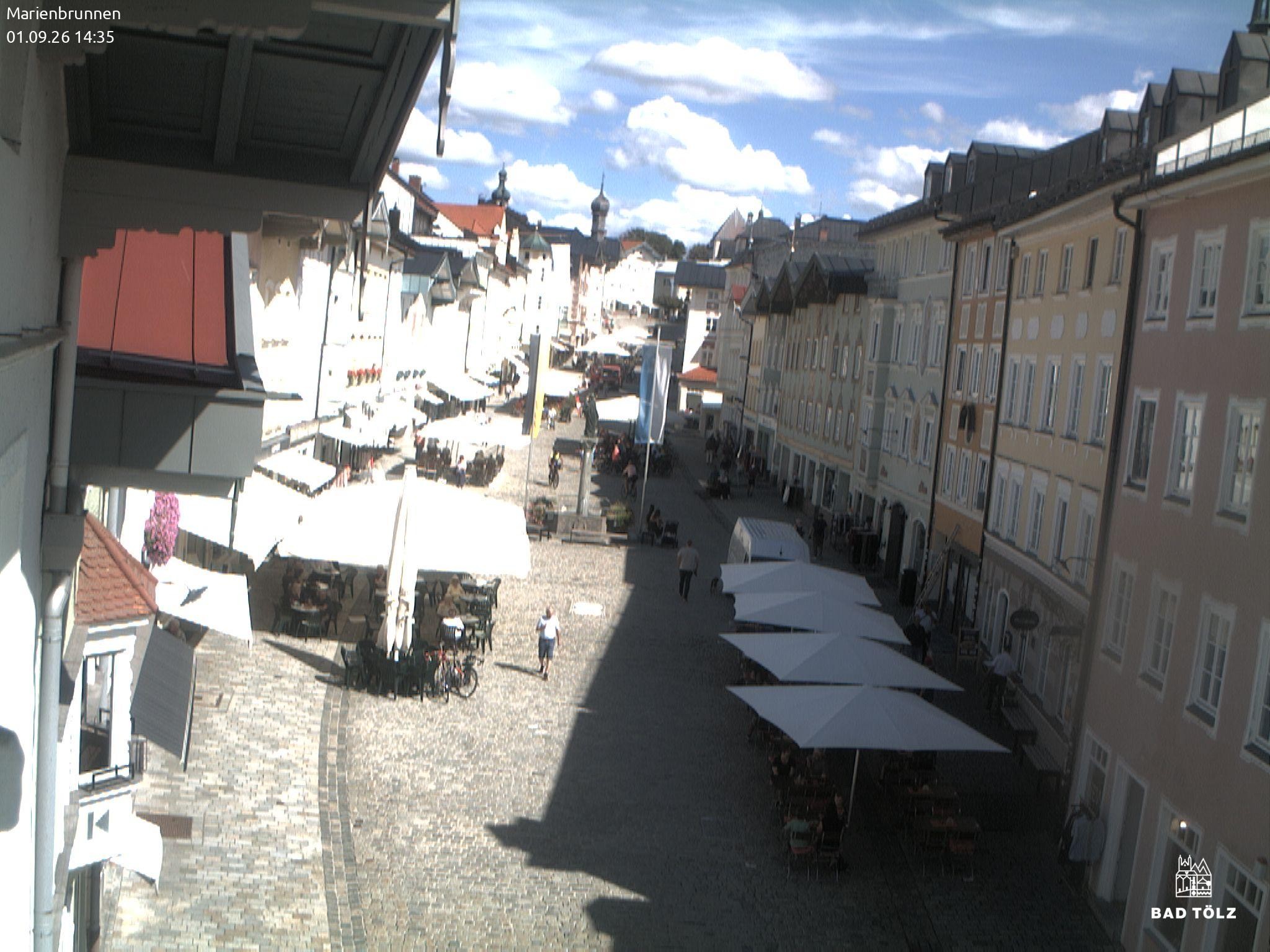 Archiv Foto Webcam Blick auf den Marienbrunnen Bad Tölz