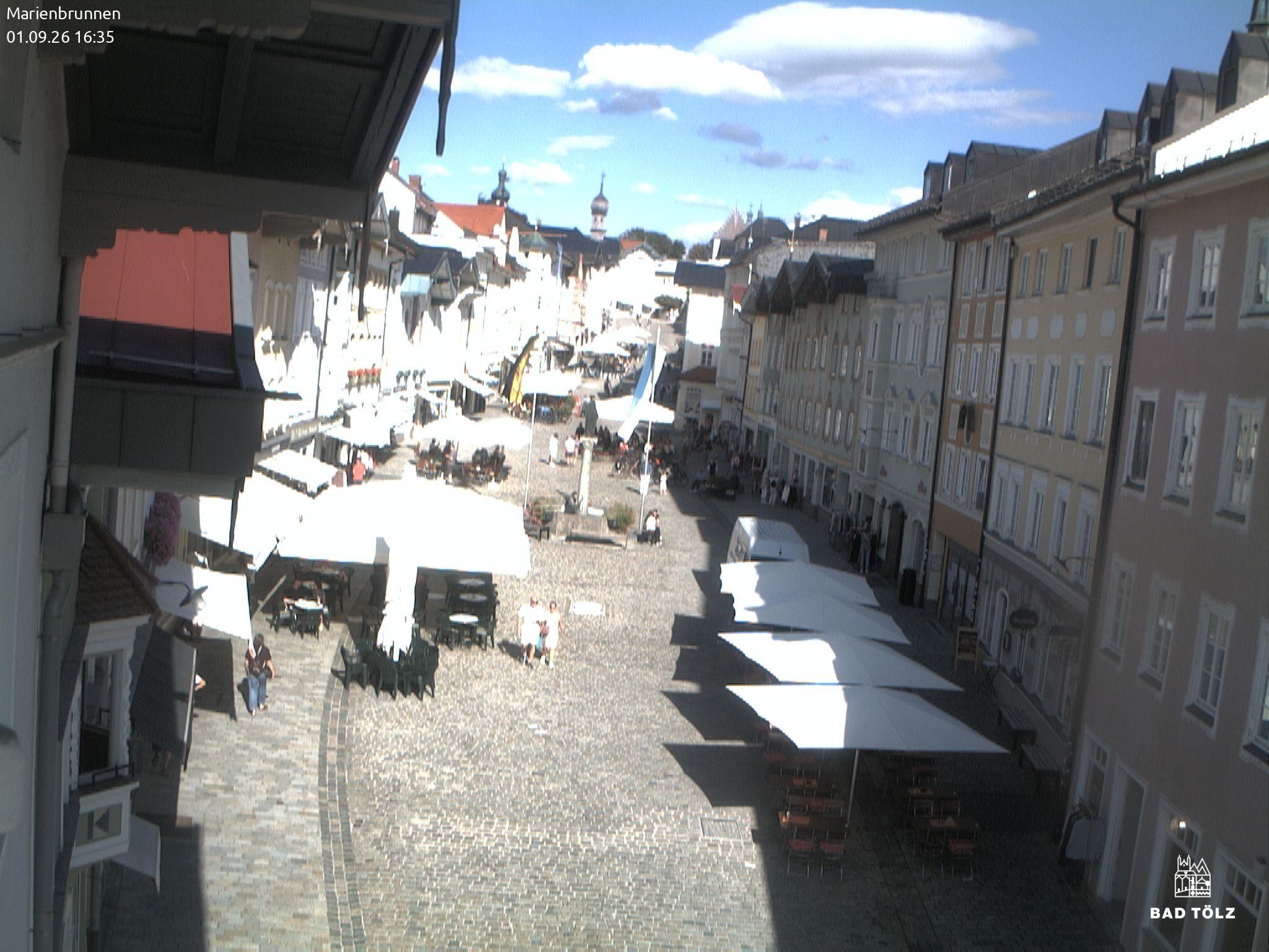 Archiv Foto Webcam Blick auf den Marienbrunnen Bad Tölz