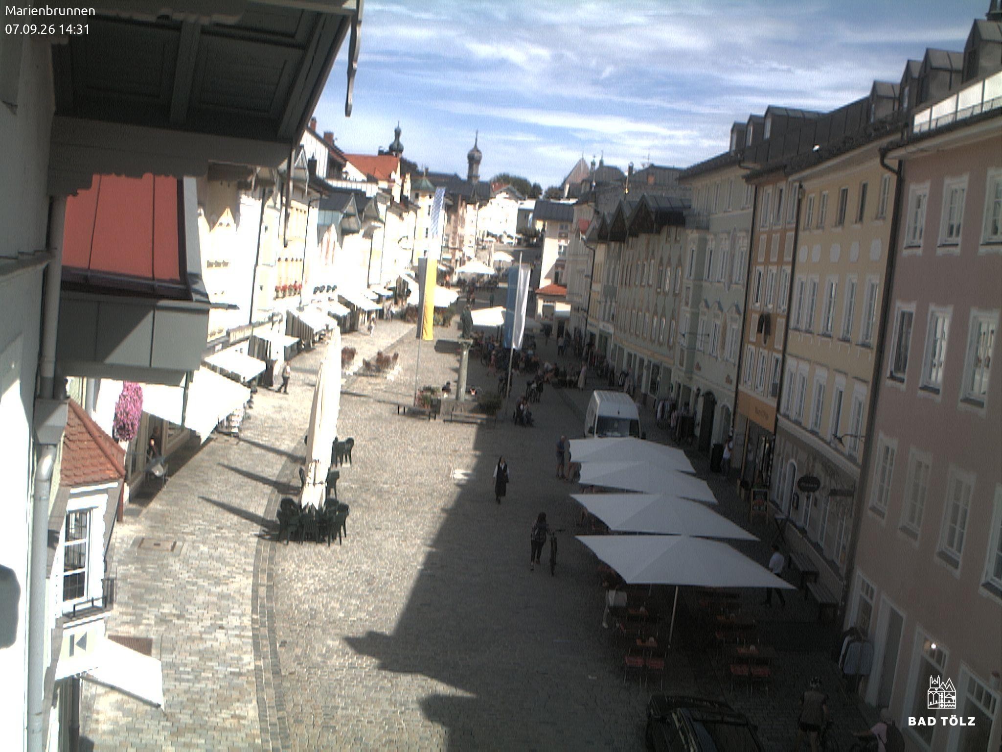 Archiv Foto Webcam Blick auf den Marienbrunnen Bad Tölz