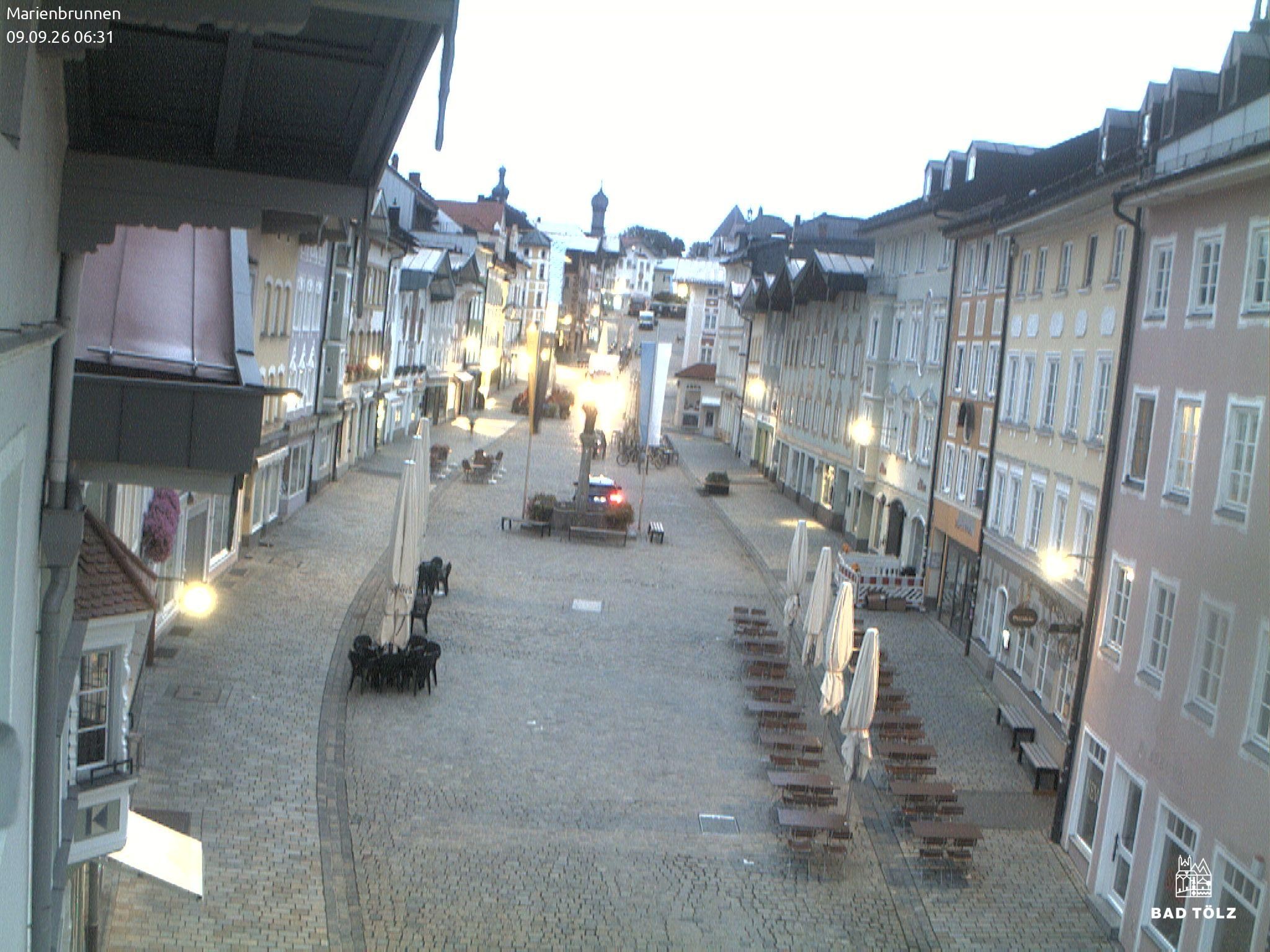 Archiv Foto Webcam Blick auf den Marienbrunnen Bad Tölz