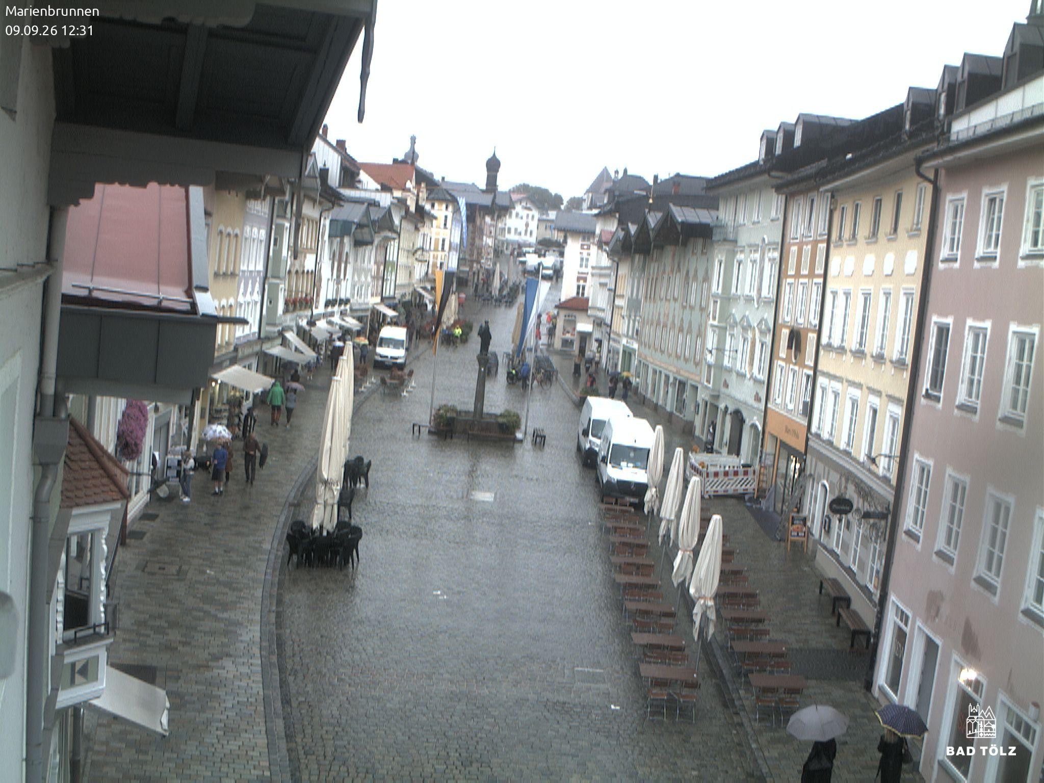 Archiv Foto Webcam Blick auf den Marienbrunnen Bad Tölz