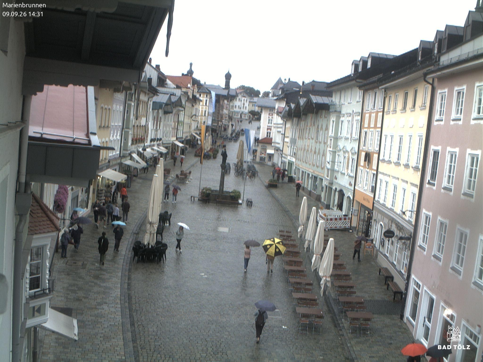 Archiv Foto Webcam Blick auf den Marienbrunnen Bad Tölz