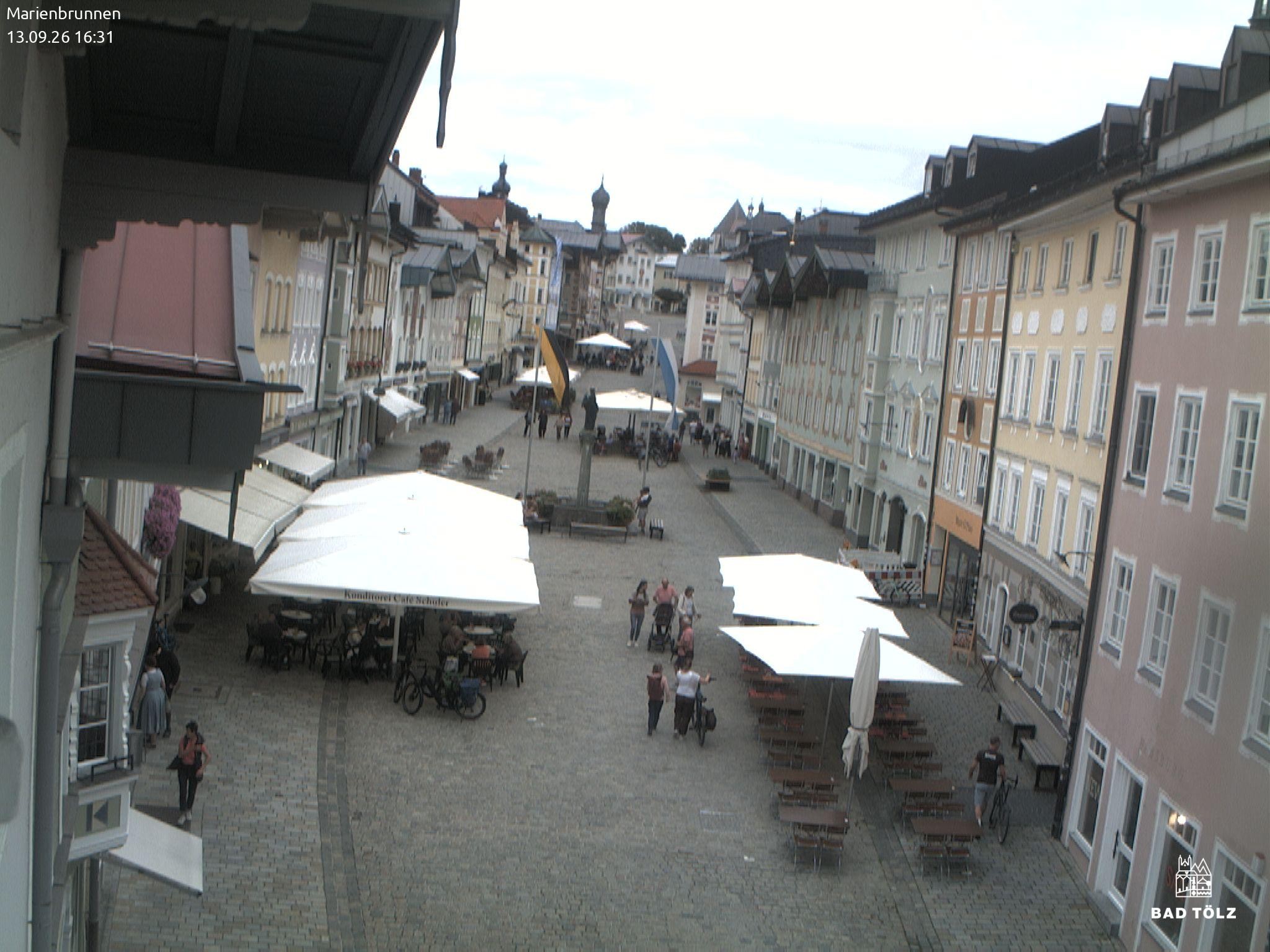 Archiv Foto Webcam Blick auf den Marienbrunnen Bad Tölz