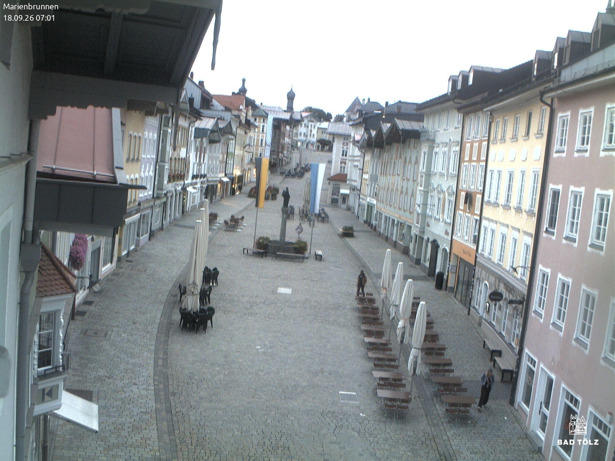Archiv Foto Webcam Blick auf den Marienbrunnen Bad Tölz