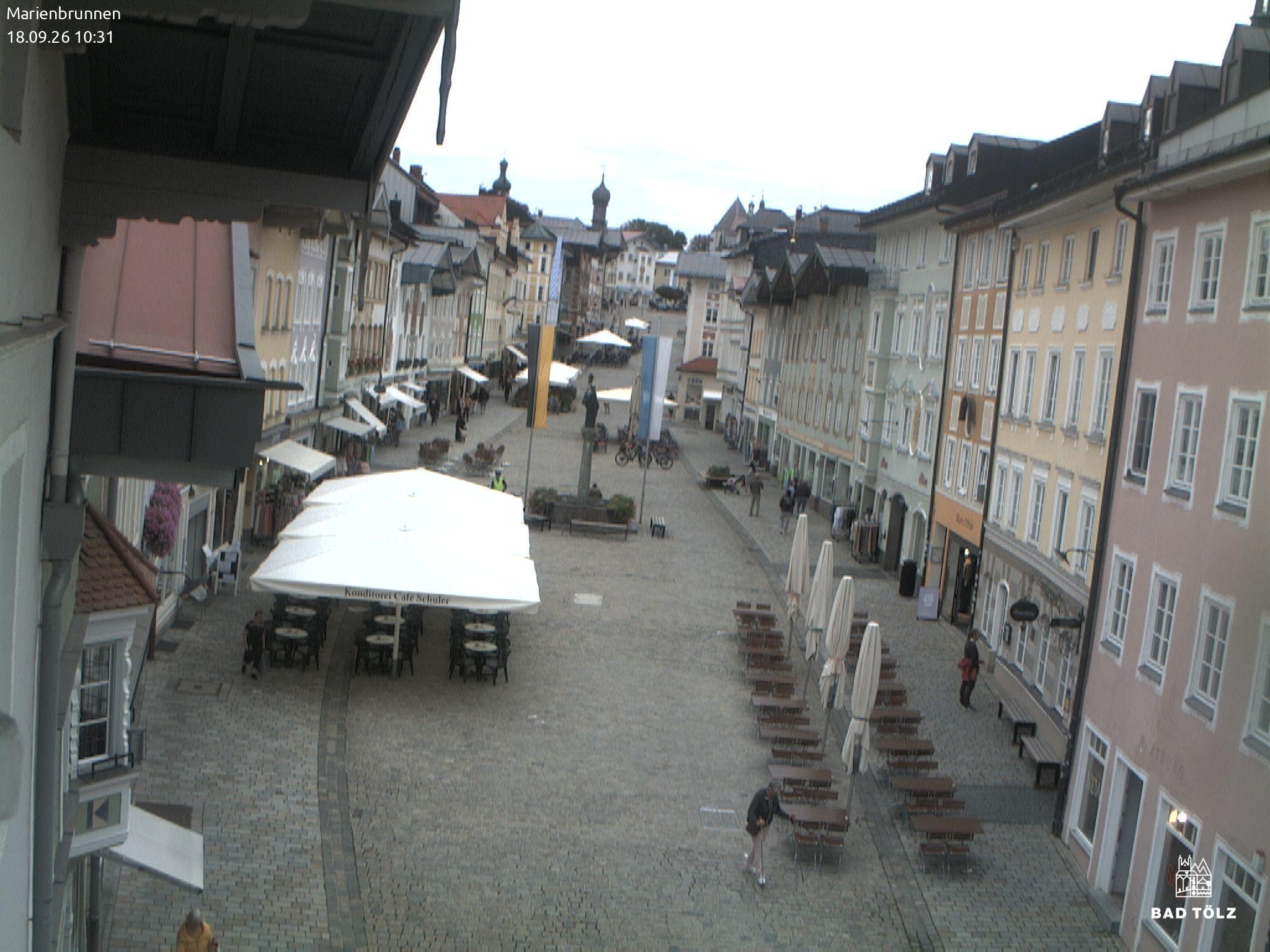 Archiv Foto Webcam Blick auf den Marienbrunnen Bad Tölz
