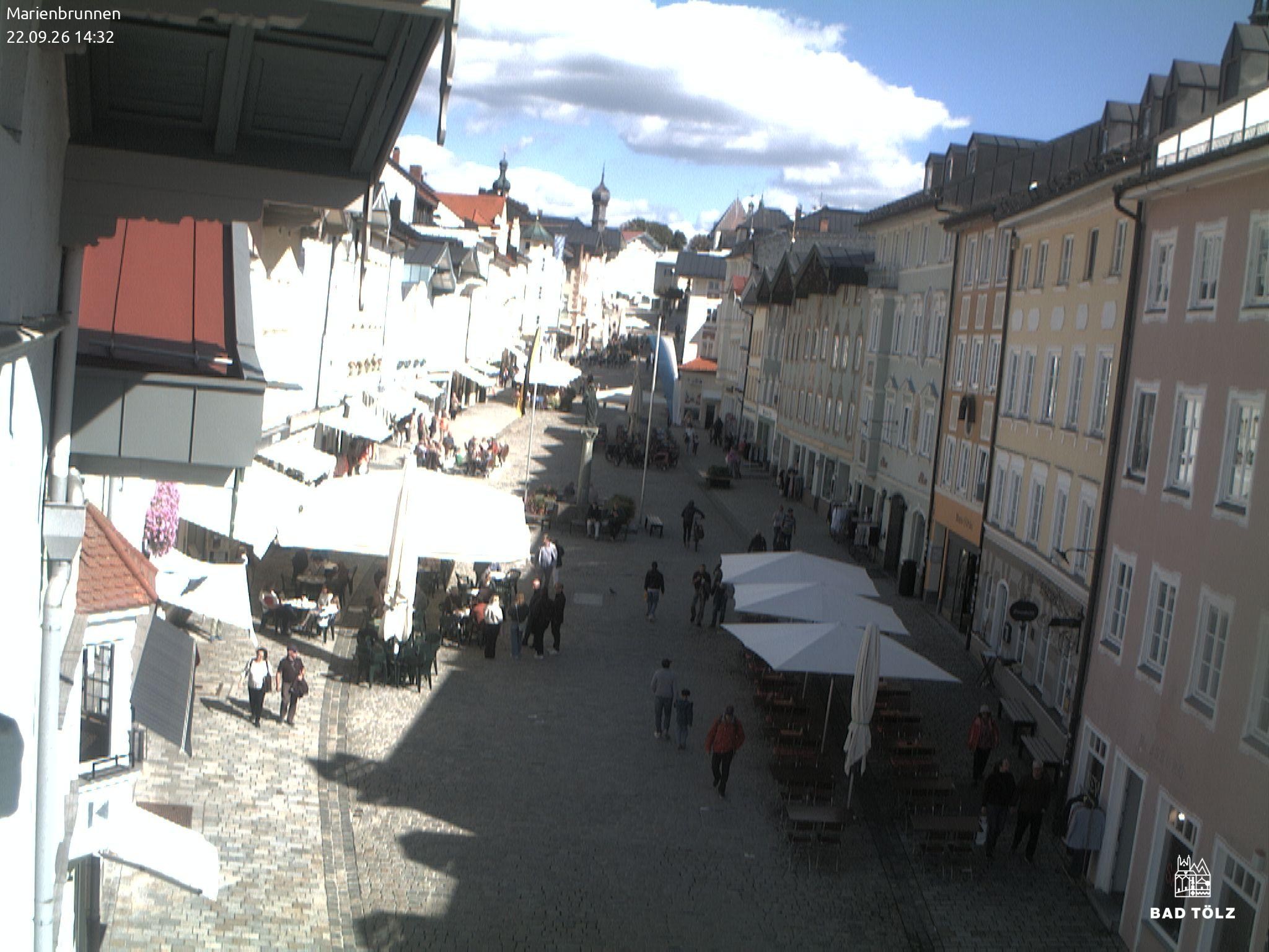 Archiv Foto Webcam Blick auf den Marienbrunnen Bad Tölz