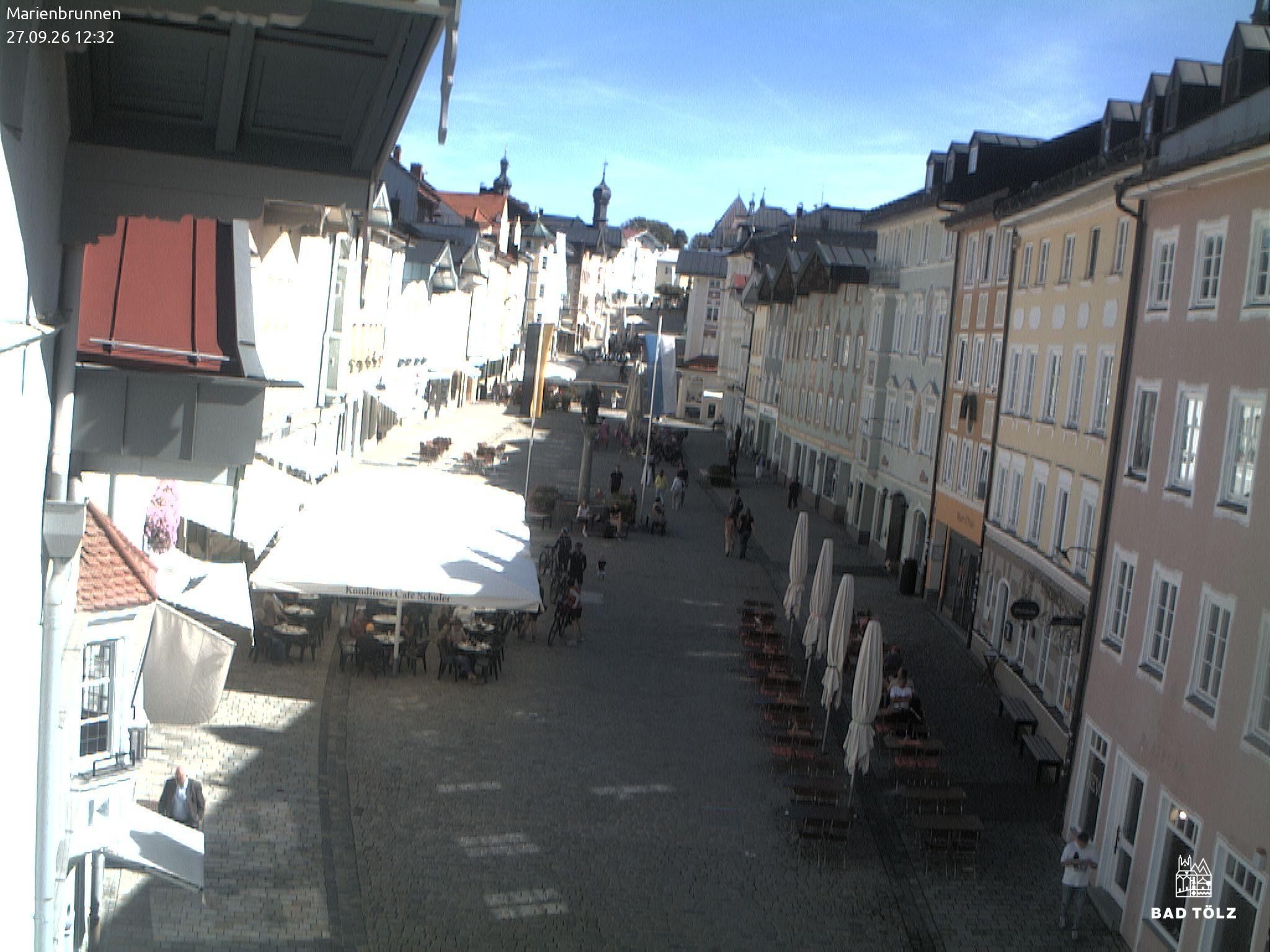 Archiv Foto Webcam Blick auf den Marienbrunnen Bad Tölz