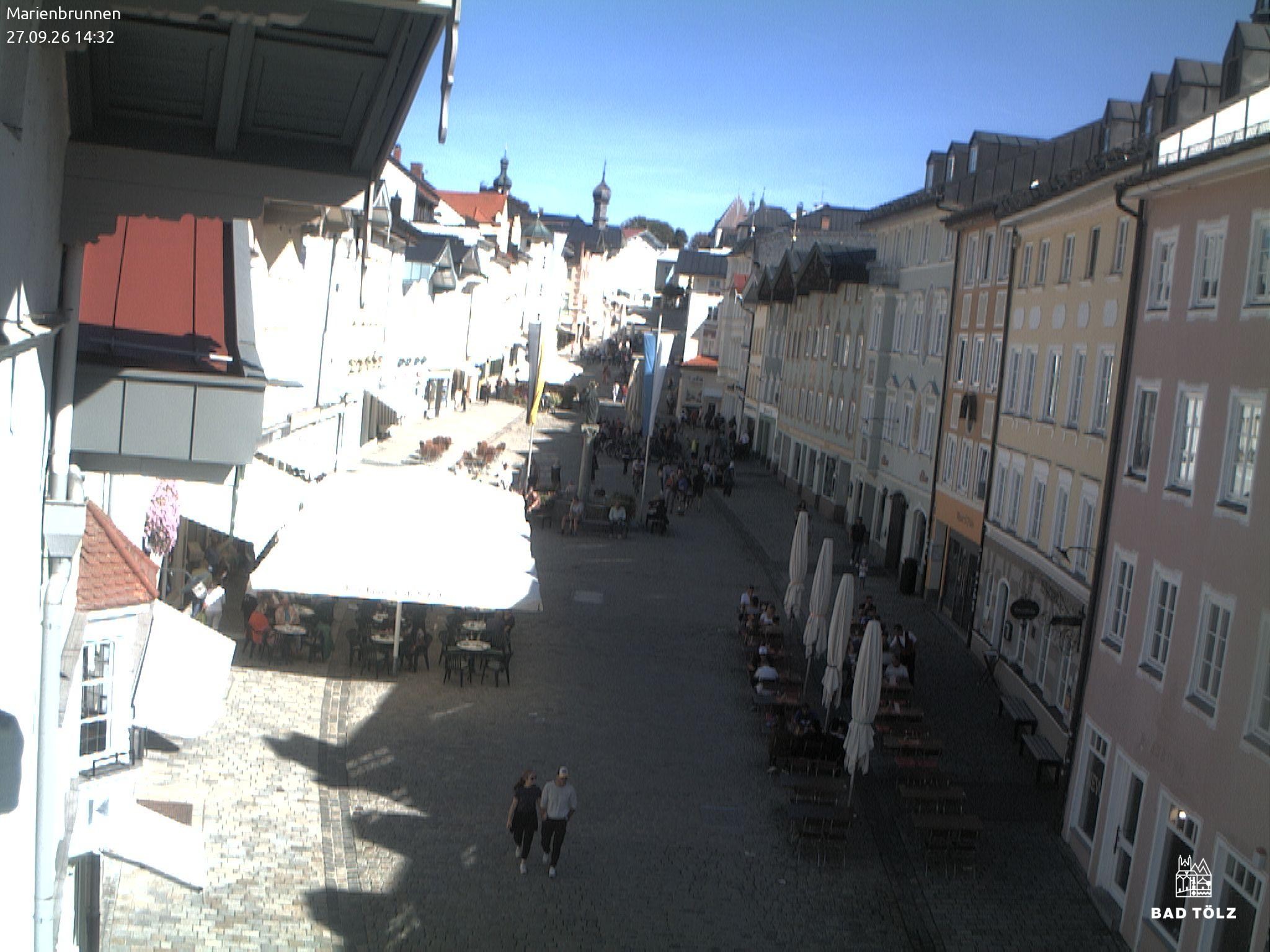 Archiv Foto Webcam Blick auf den Marienbrunnen Bad Tölz